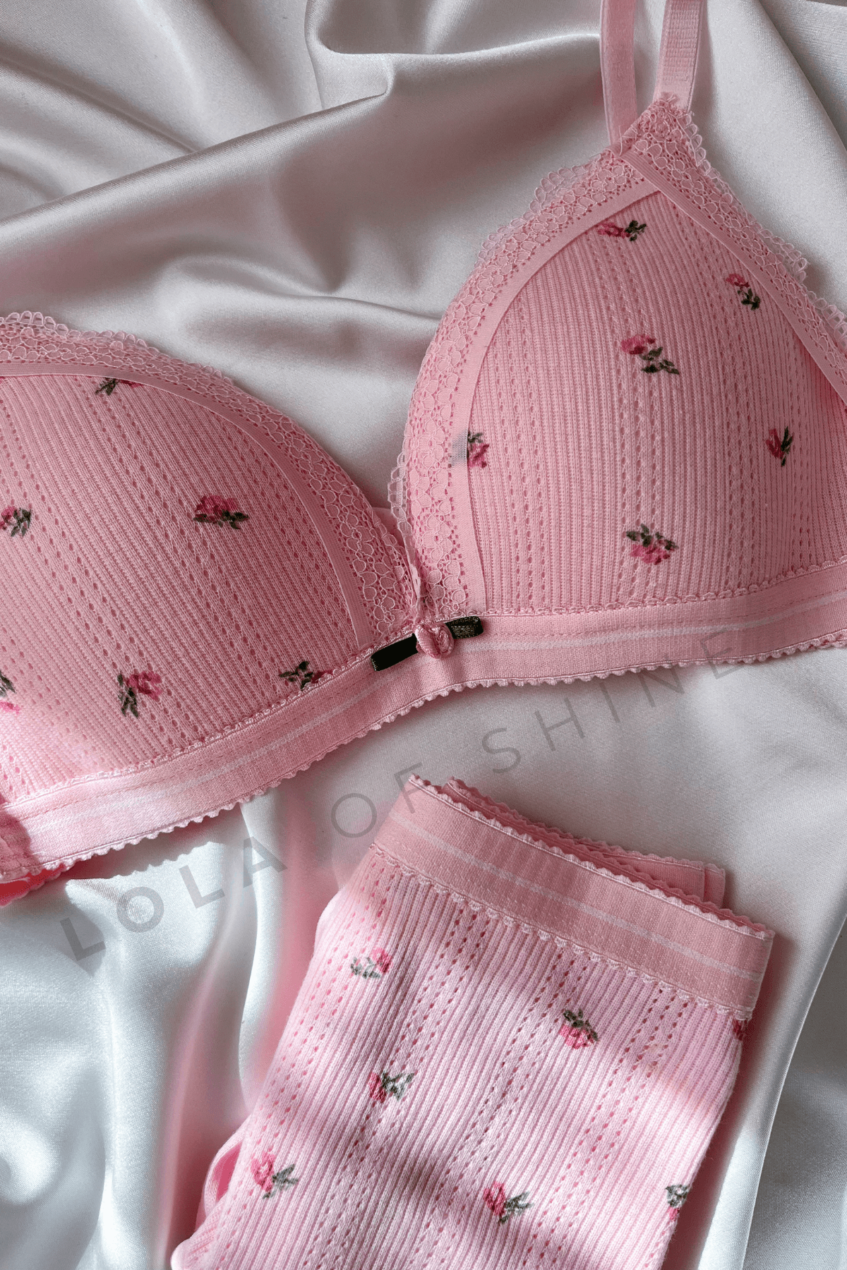 Yayoi Kusama-Çiçek Desenli Bralet set - PEMBE