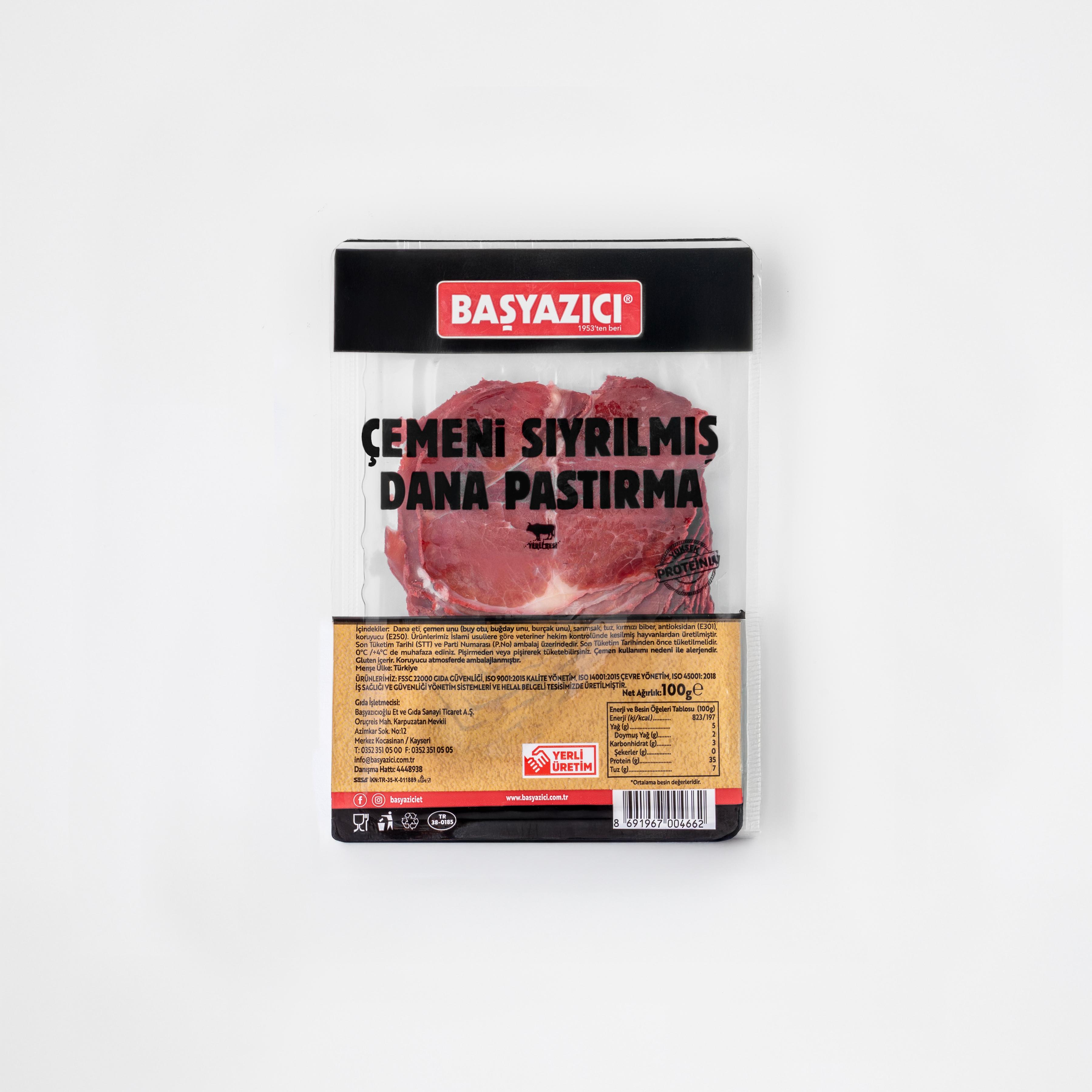 Başyazıcı Pastırma Dilimli Seçme 100 gr