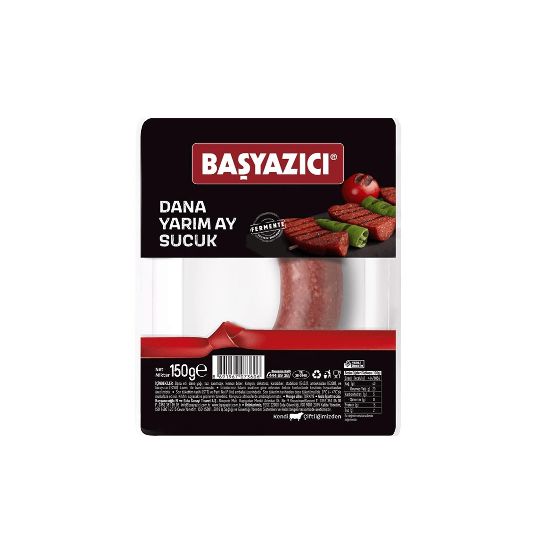 Başyazıcı Dana Yarım Ay Sucuk 150 gr