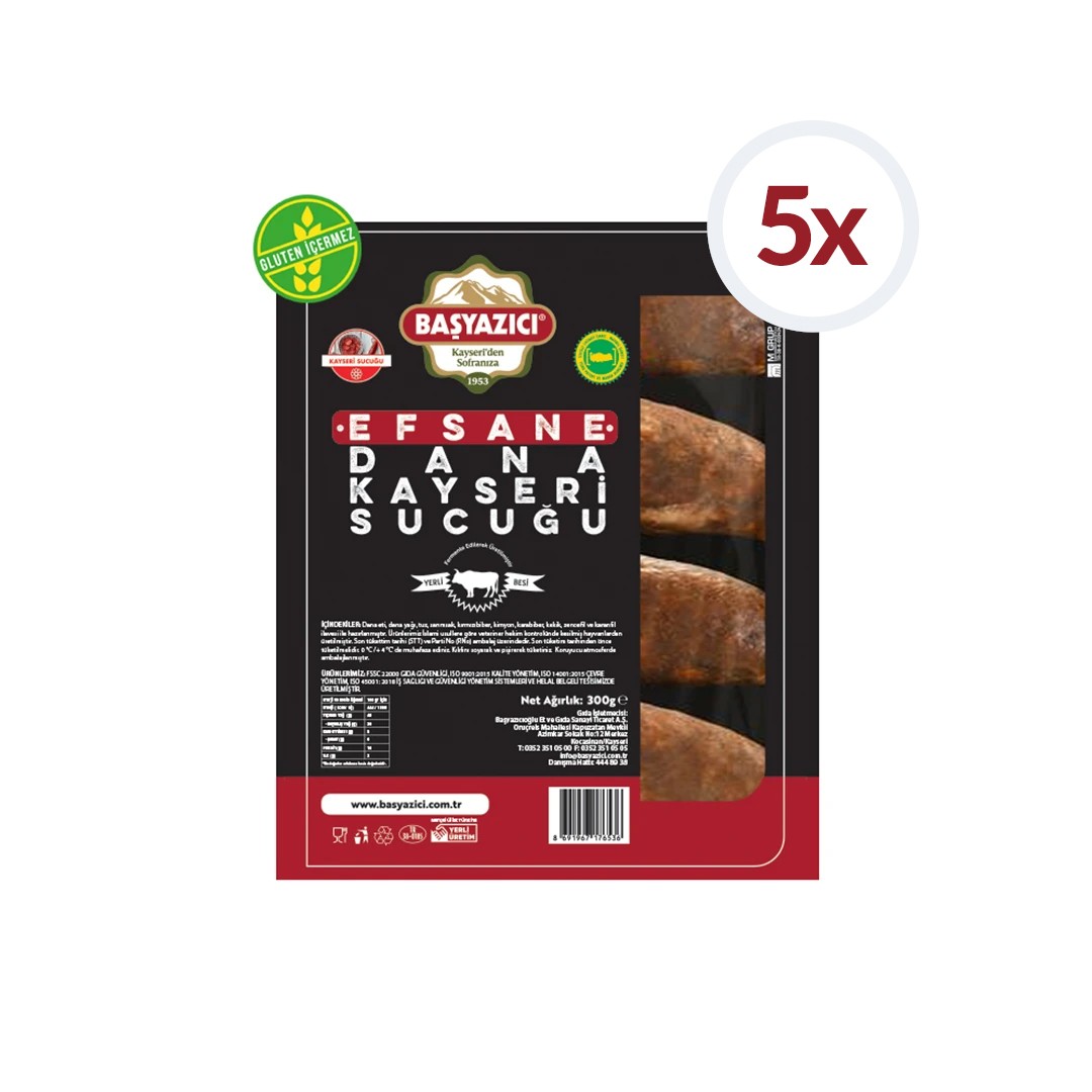 5 li Başyazıcı Efsane Dana Parmak Sucuk 1500 gr