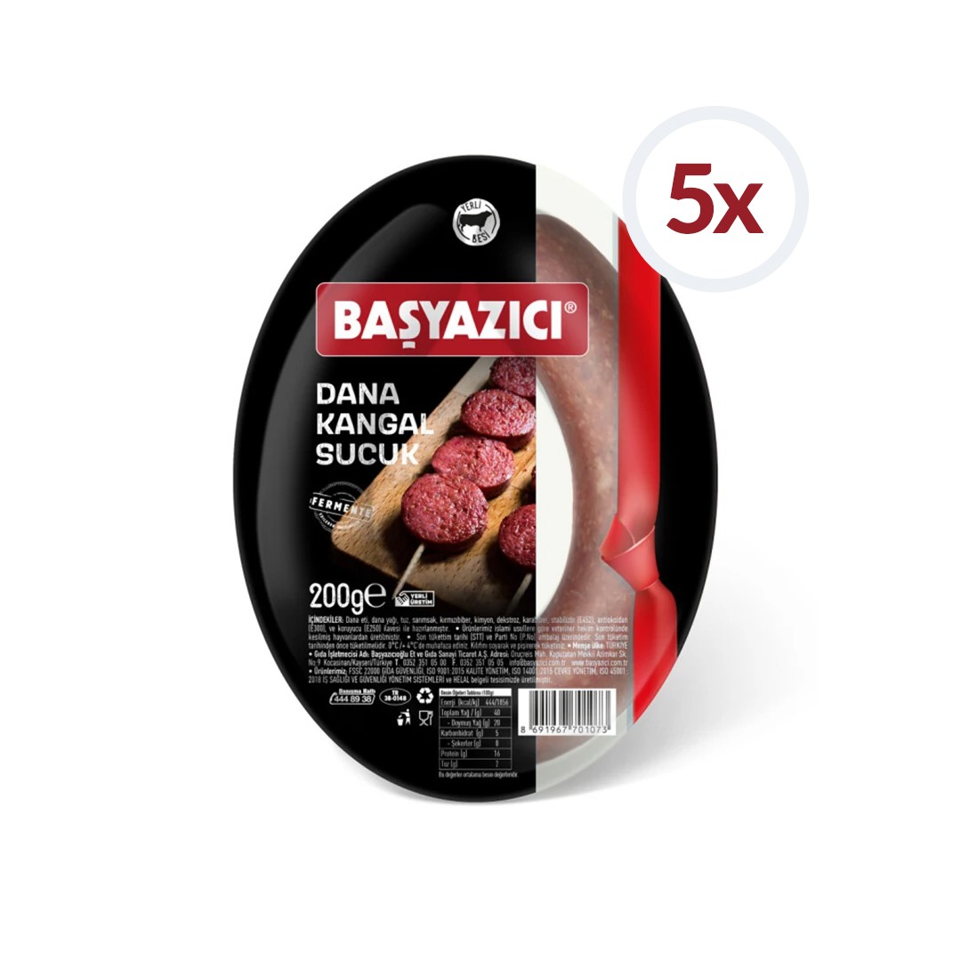 5 li Başyazıcı Vakumlu Kangal Sucuk 1000 gr