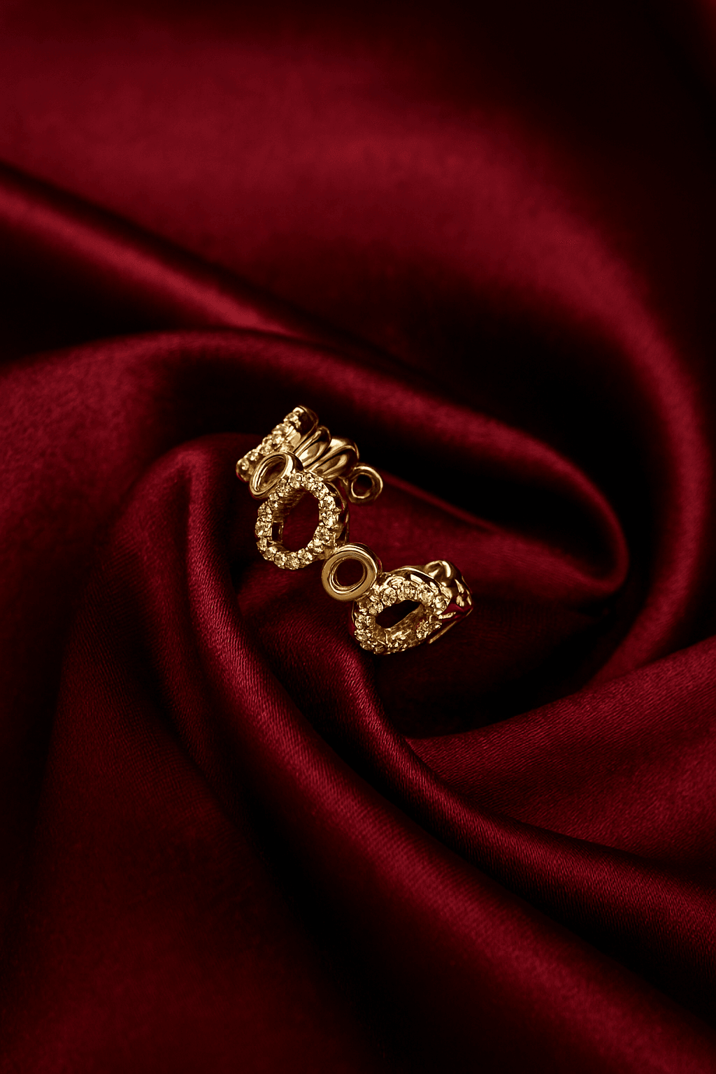 Gold Oval Taş Detaylı Yüzük