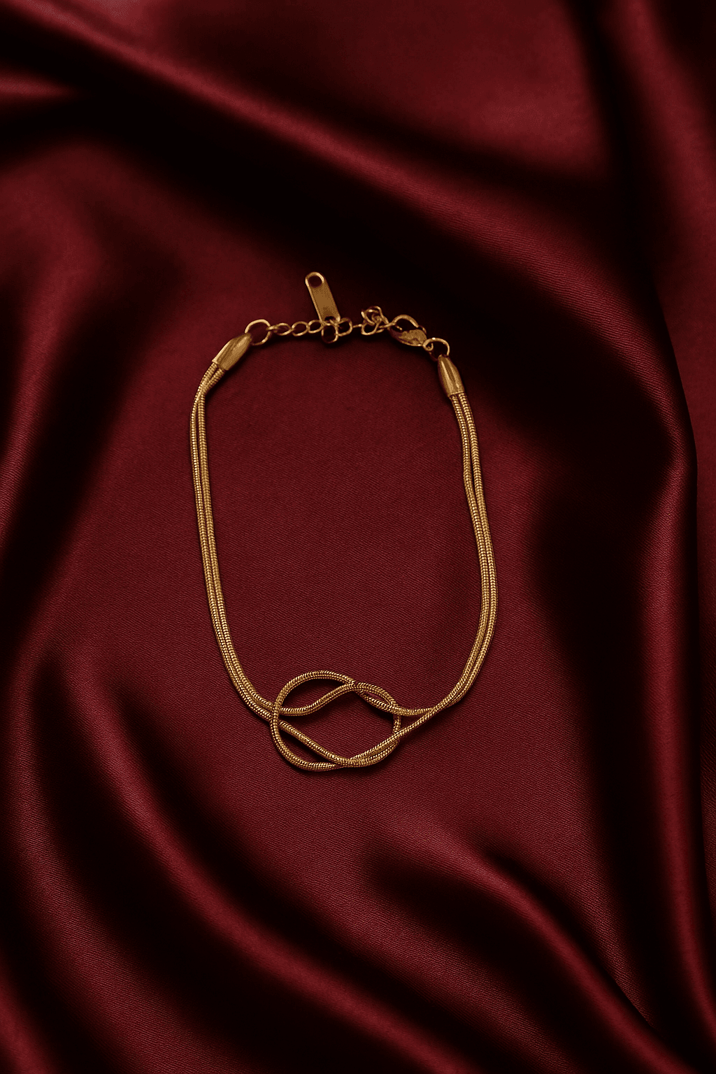 Gold Düğüm Detaylı Halhal Çelik