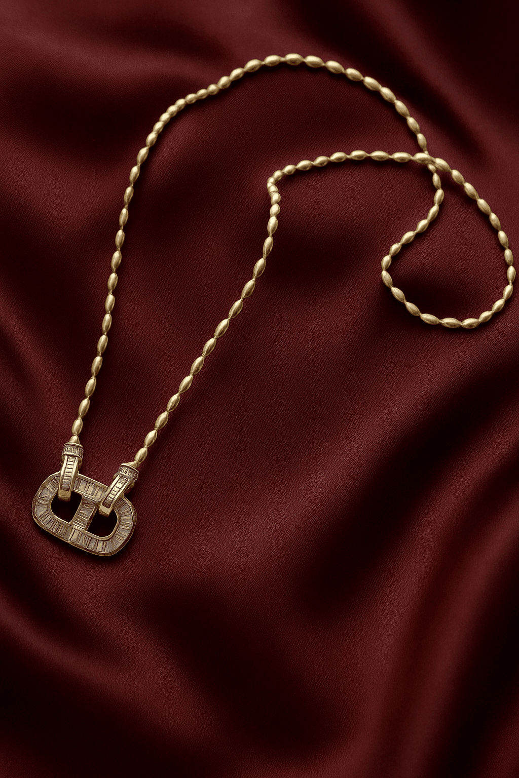 Çelik Taşlı Gold Kolye