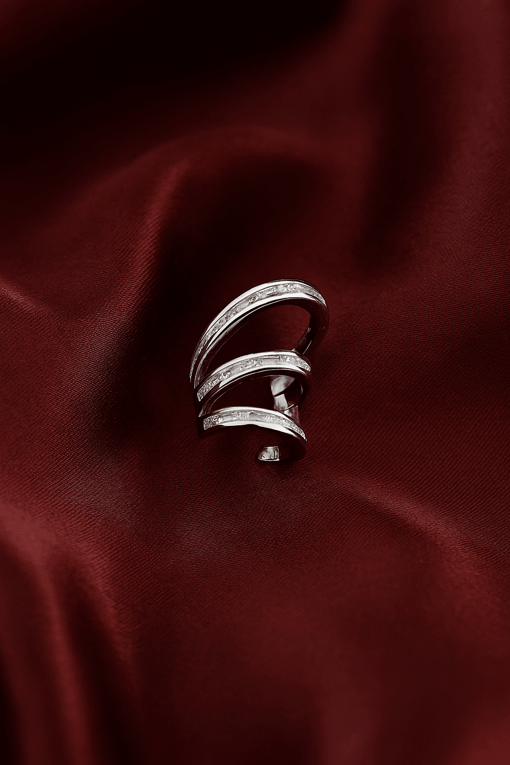 Silver Çoklu Taşlı Earcuff Çelik