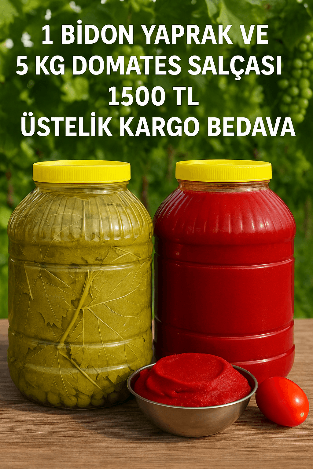 1 Bidon Yaprak + 5 Kg Domates Salçası 