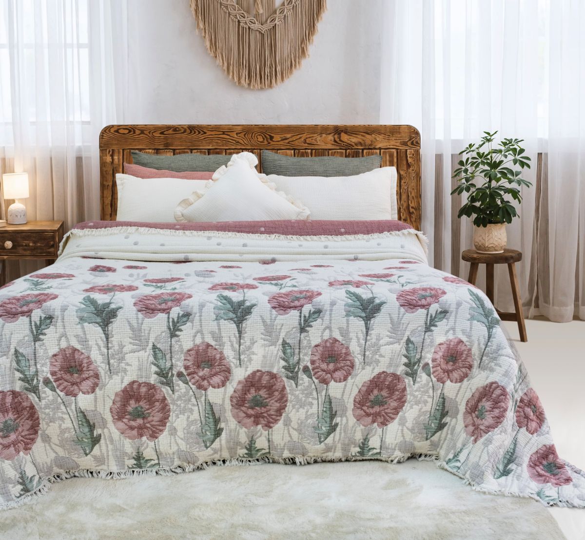 Outlet  Gelincik  Desen 7 katlı Yorgan