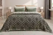 Bloom Baklava Desen 7 Katlı Müslin Yorgan Haki