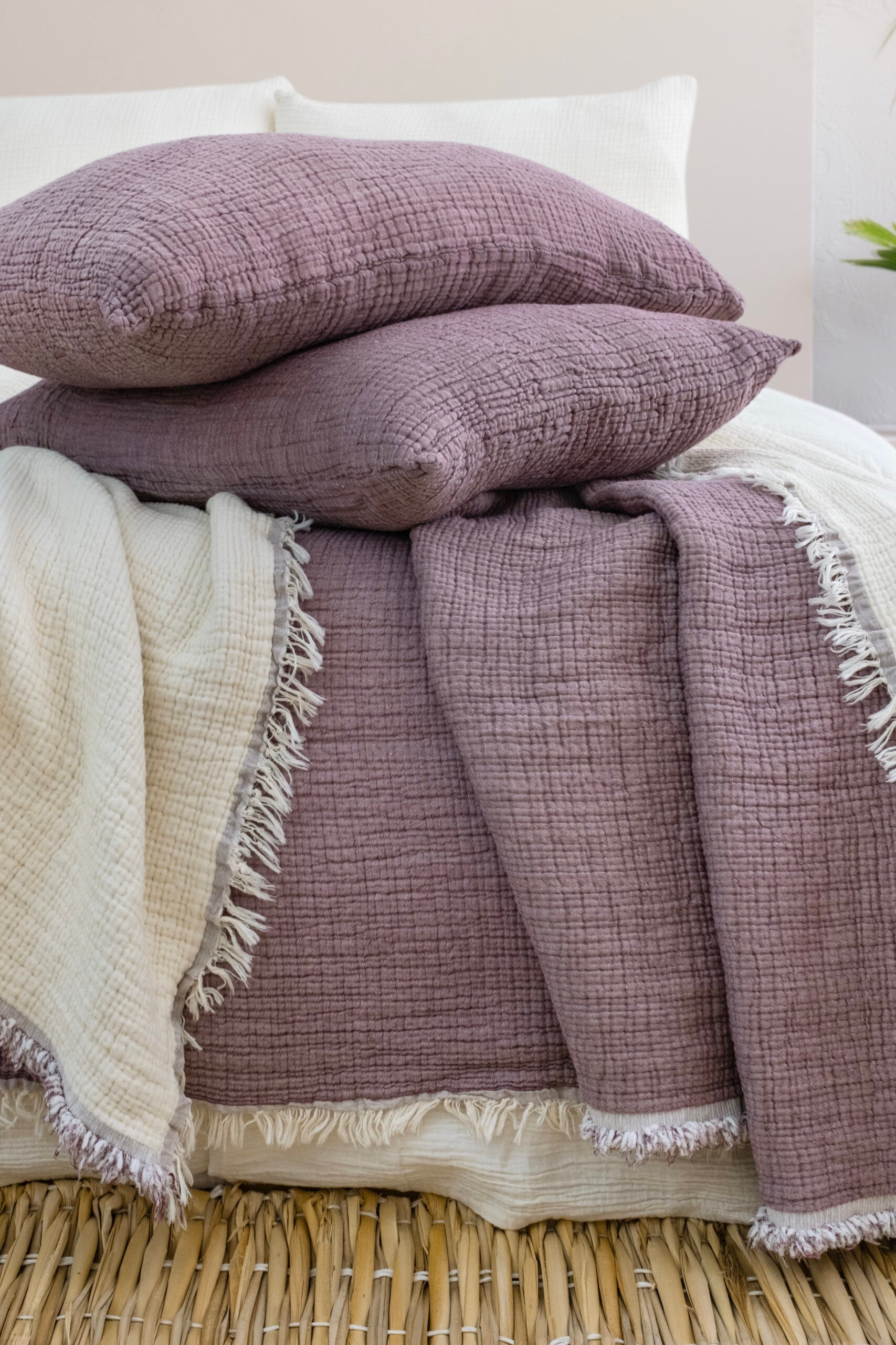 Müslin Soft Yorgan 7 Katlı Dolgulu  Mürdüm