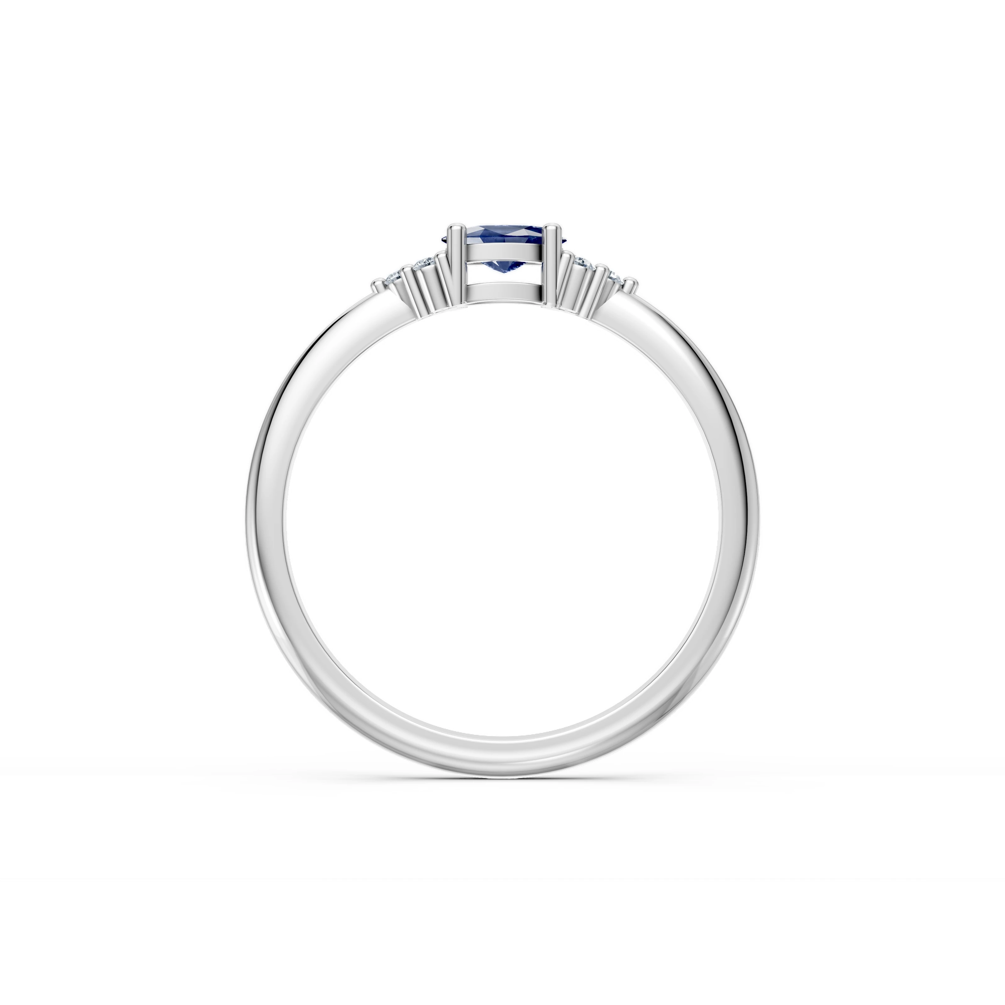 0.26 Karat Pırlanta Safir Amour Yüzük