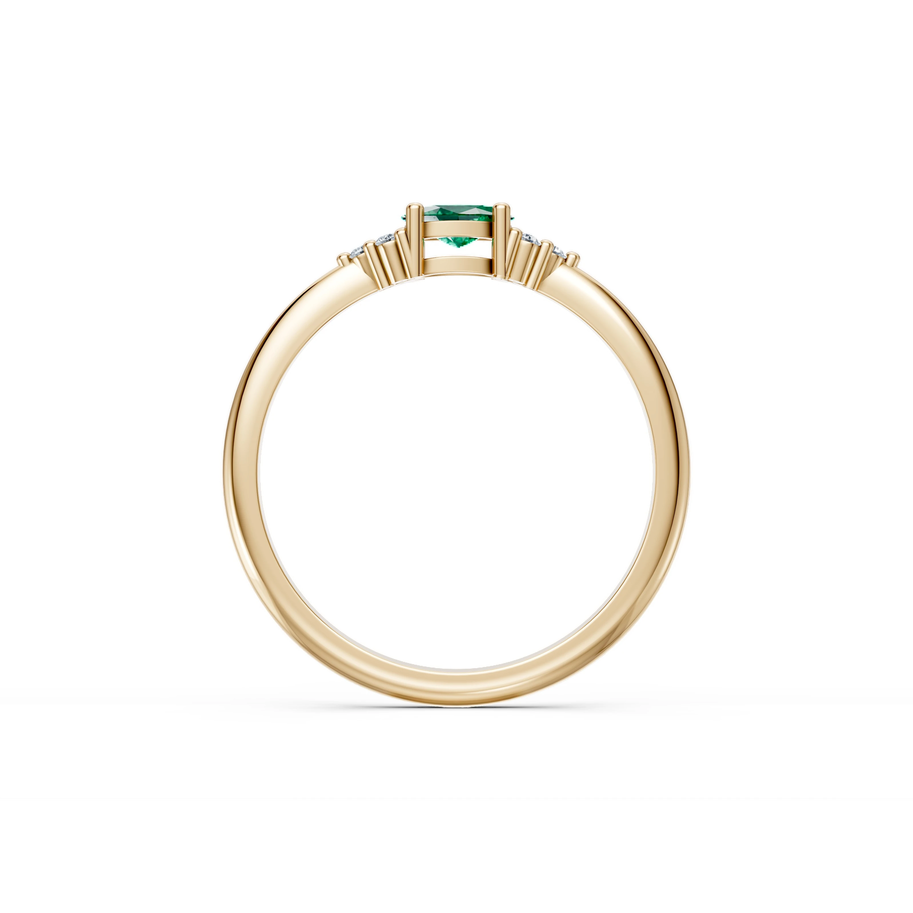 0.24 Karat Pırlanta Zümrüt Amour Yüzük