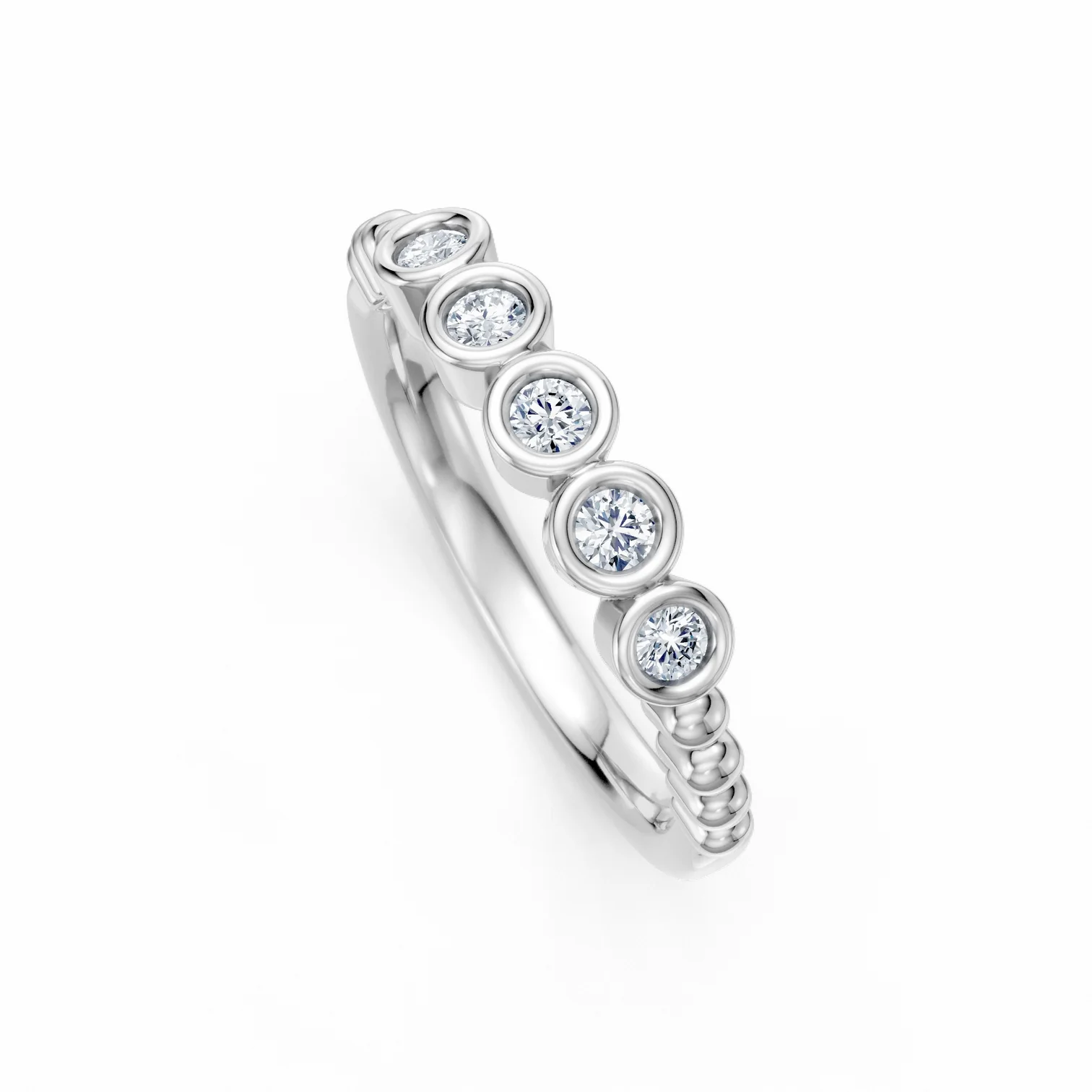 0.25 Karat Pırlanta Bezel Bubbles Beştaş Yüzük