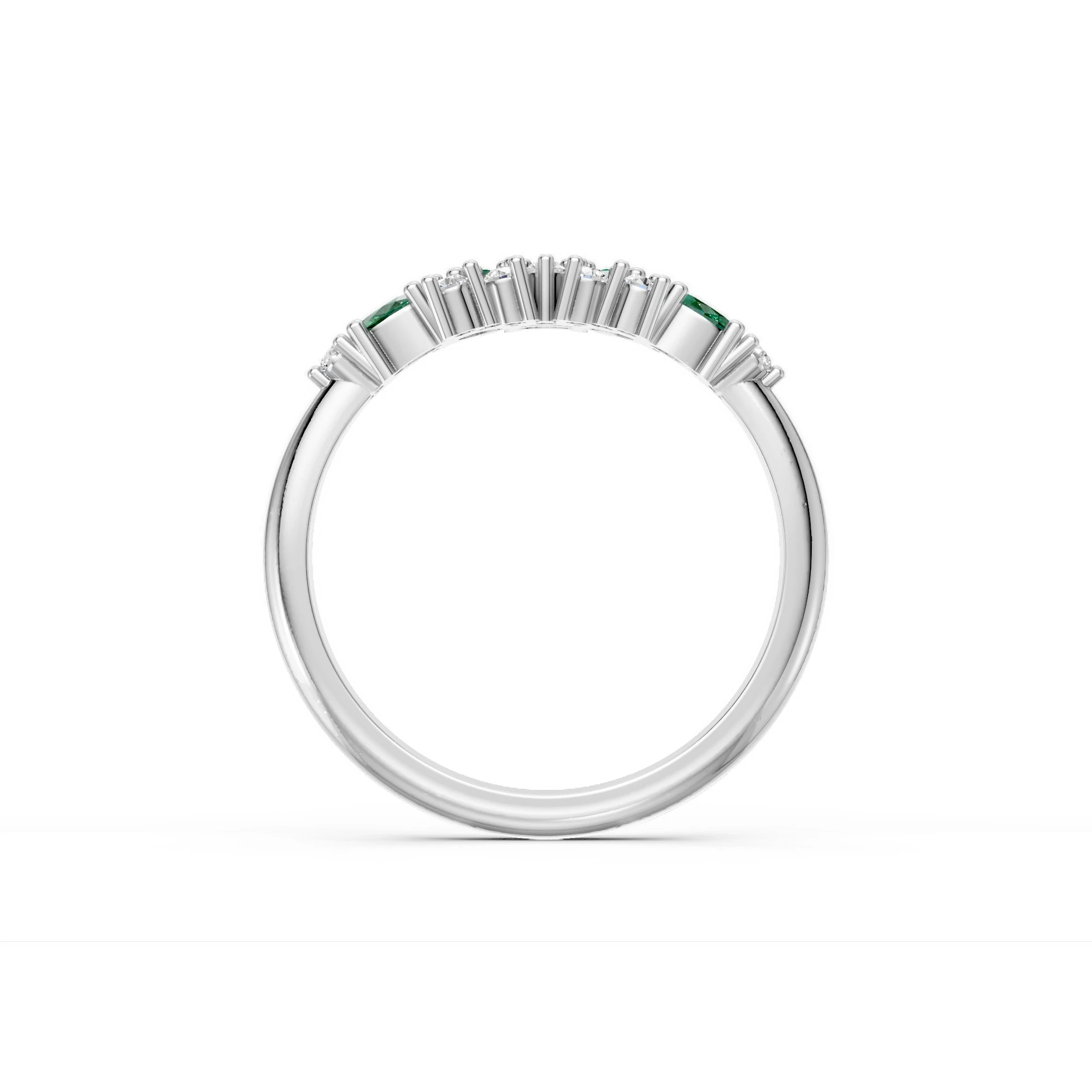 0.38 Karat Pırlanta Zümrüt Esinti Tasarım Yüzük