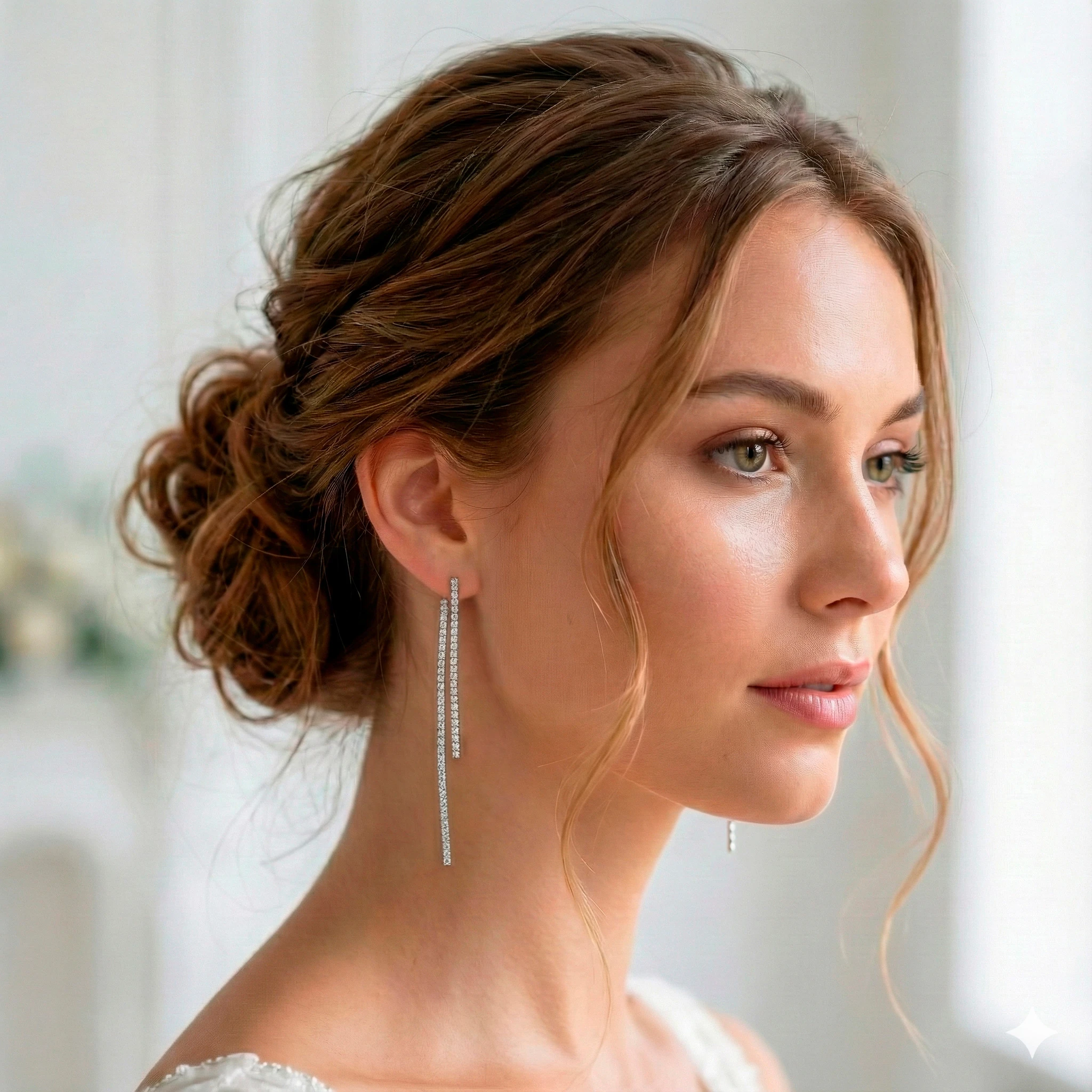 9.18 Karat Pırlanta Su Yolu Tasarım Küpe