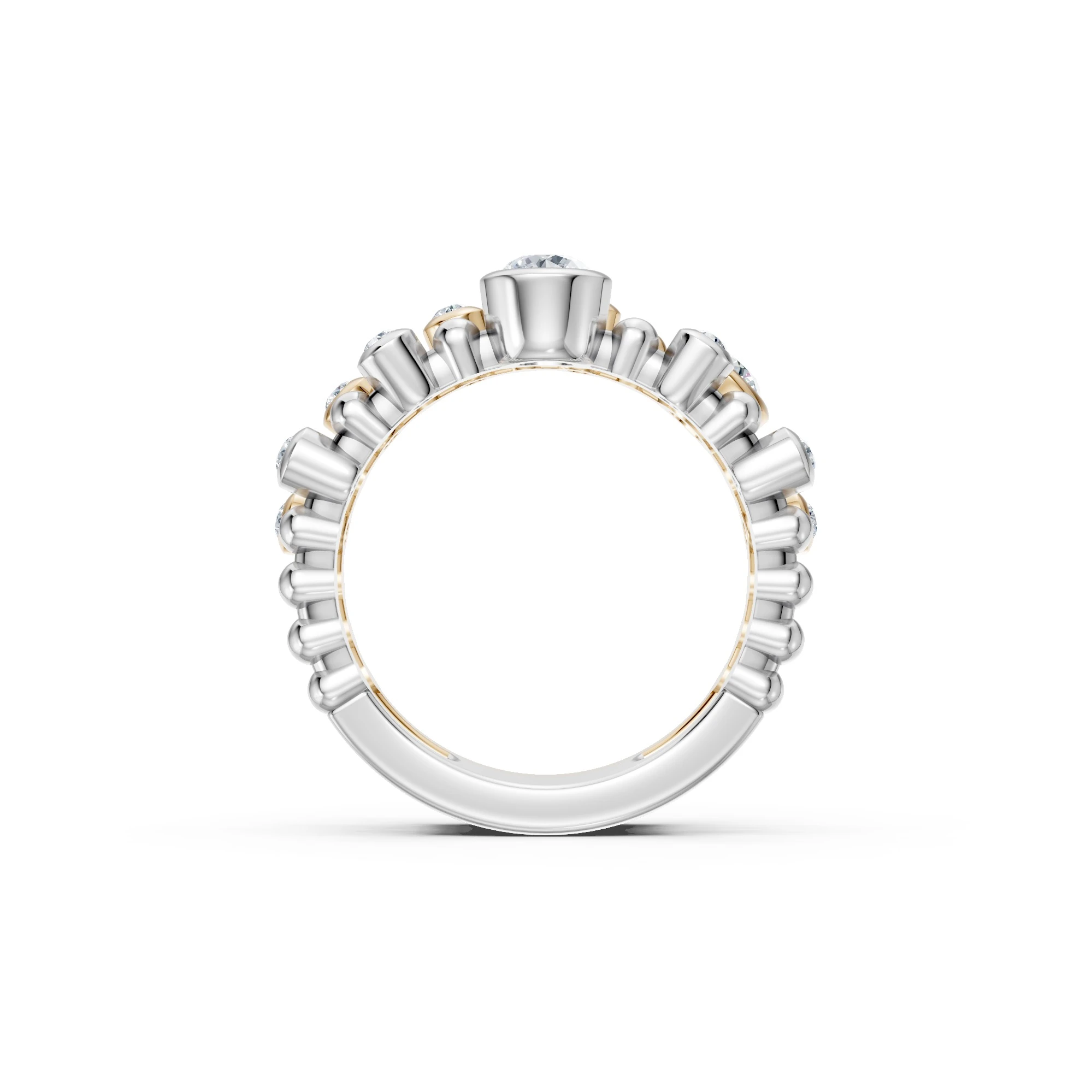 0.60 Karat Pırlanta Melody Çift Renkli Tasarım Yüzük