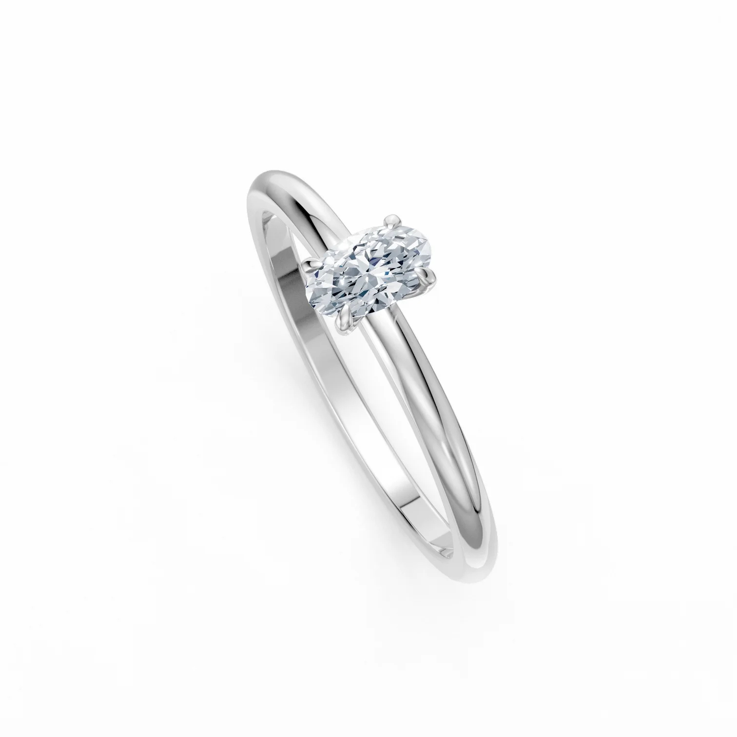 0.22 Karat Oval Kesim Pırlanta Tektaş Yüzük