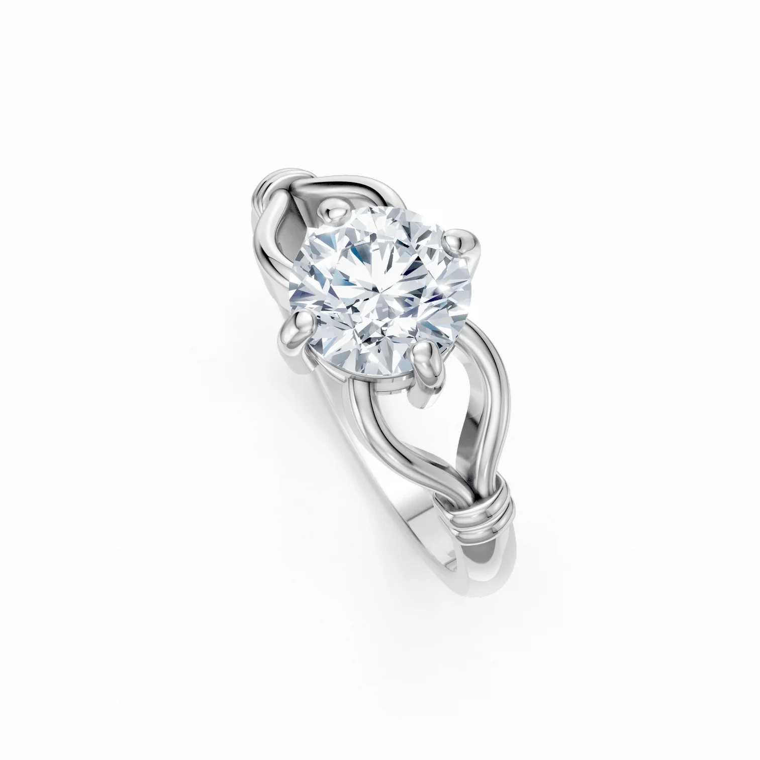 1.50 Karat Pırlanta Amore Knot Düğüm Tektaş Yüzük