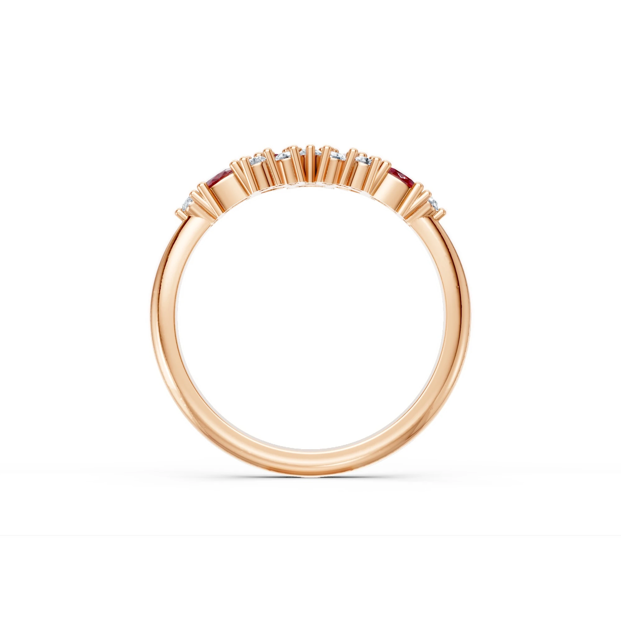 0.42 Karat Pırlanta Yakut Esinti Tasarım Yüzük