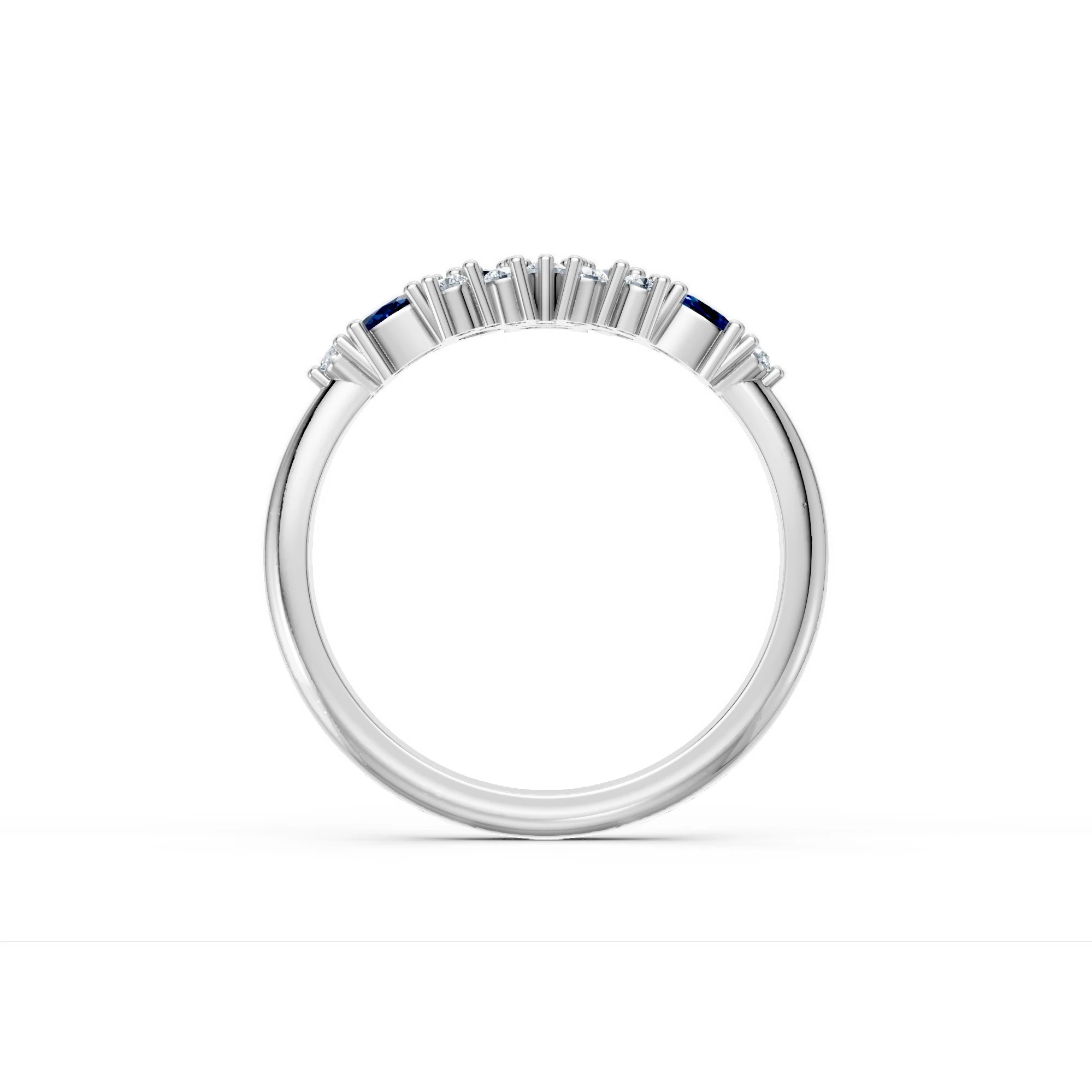 0.42 Karat Pırlanta Safir Esinti Tasarım Yüzük