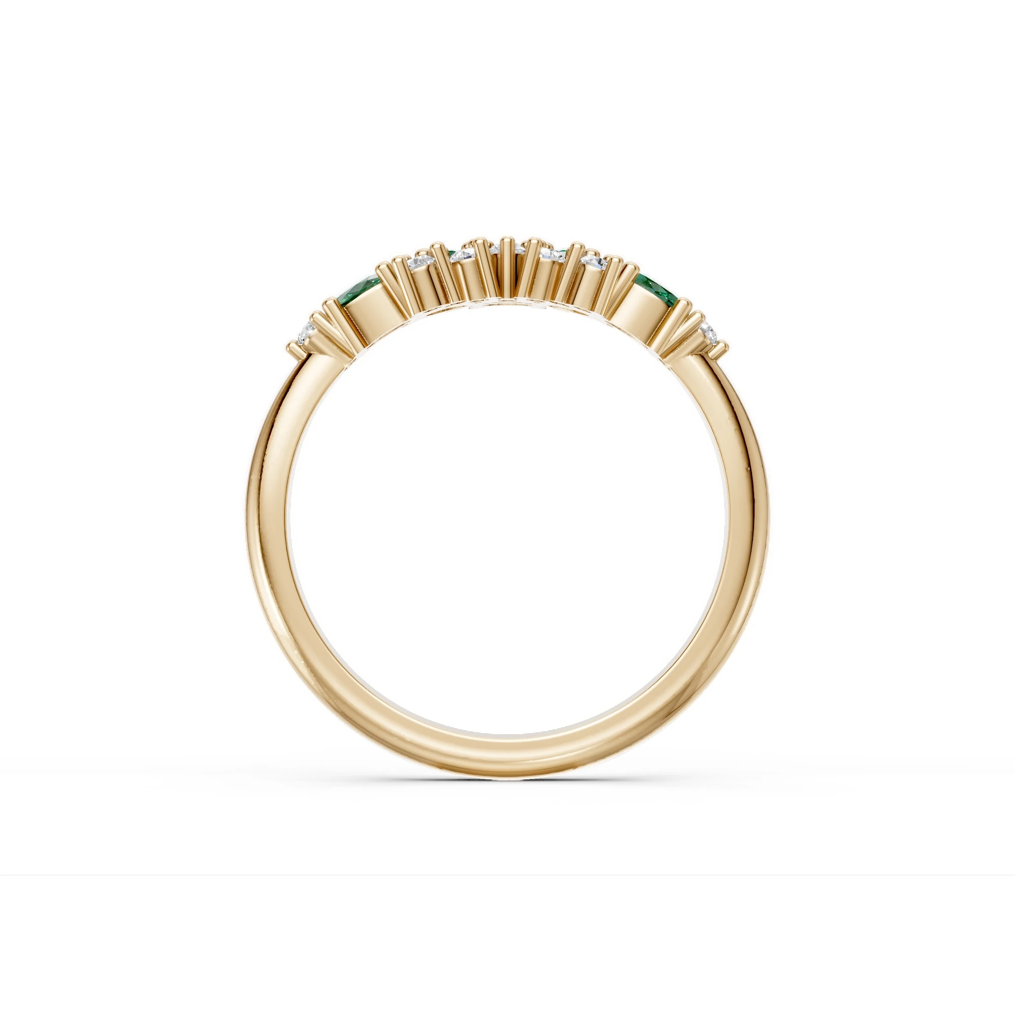 0.38 Karat Pırlanta Zümrüt Esinti Tasarım Yüzük