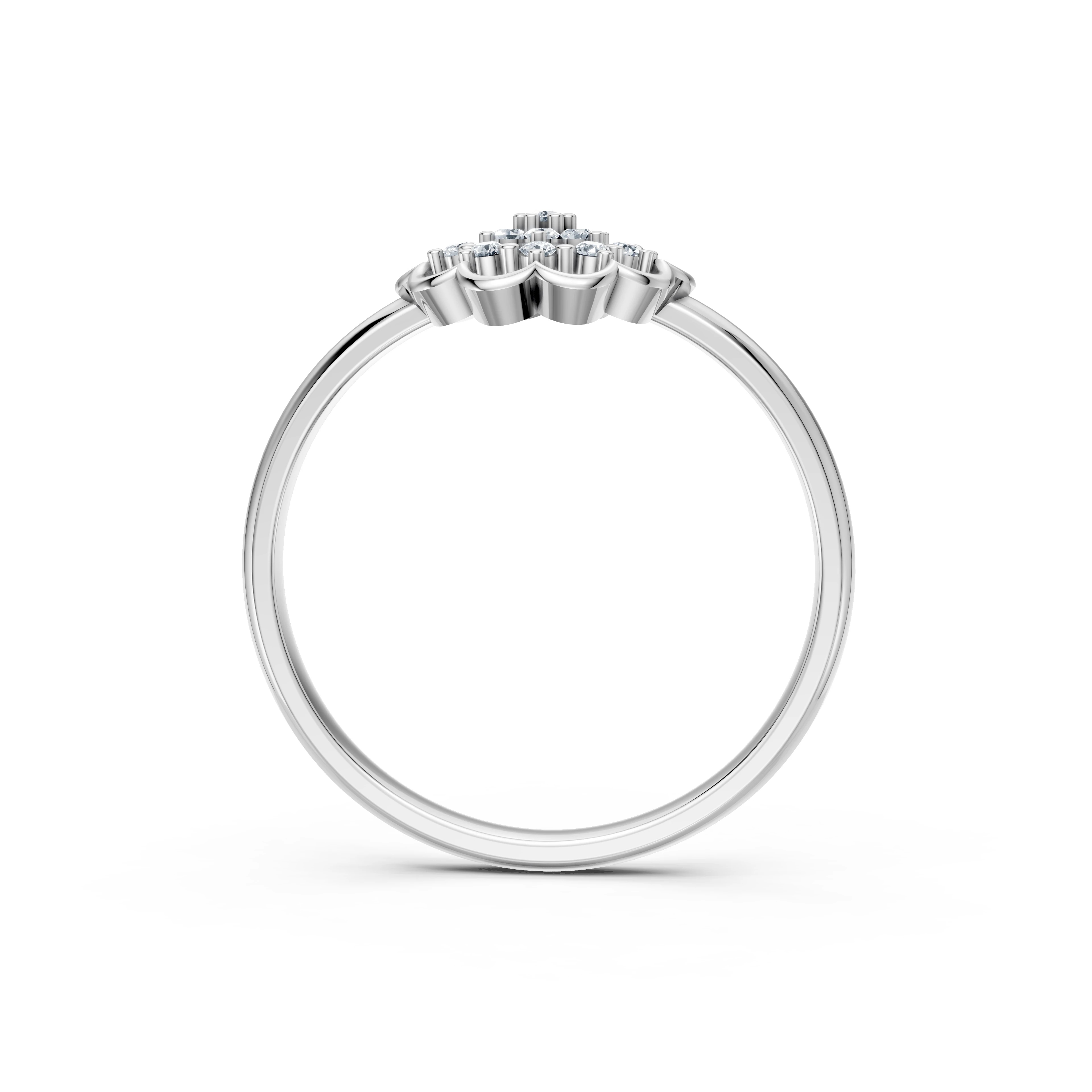 0.07 Karat Pırlanta Safir Çiçekli Tasarım Yüzük