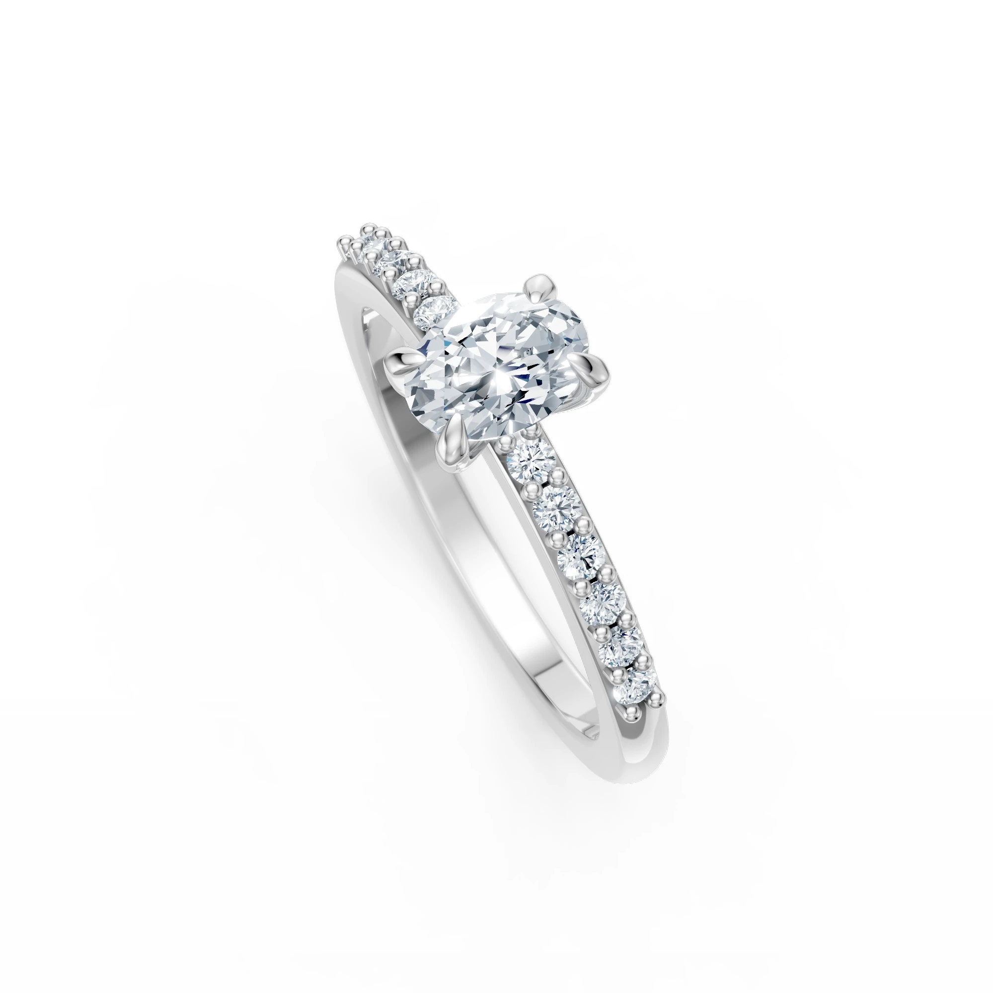 0.67 Karat Pırlanta Oval Tektaş Yüzük