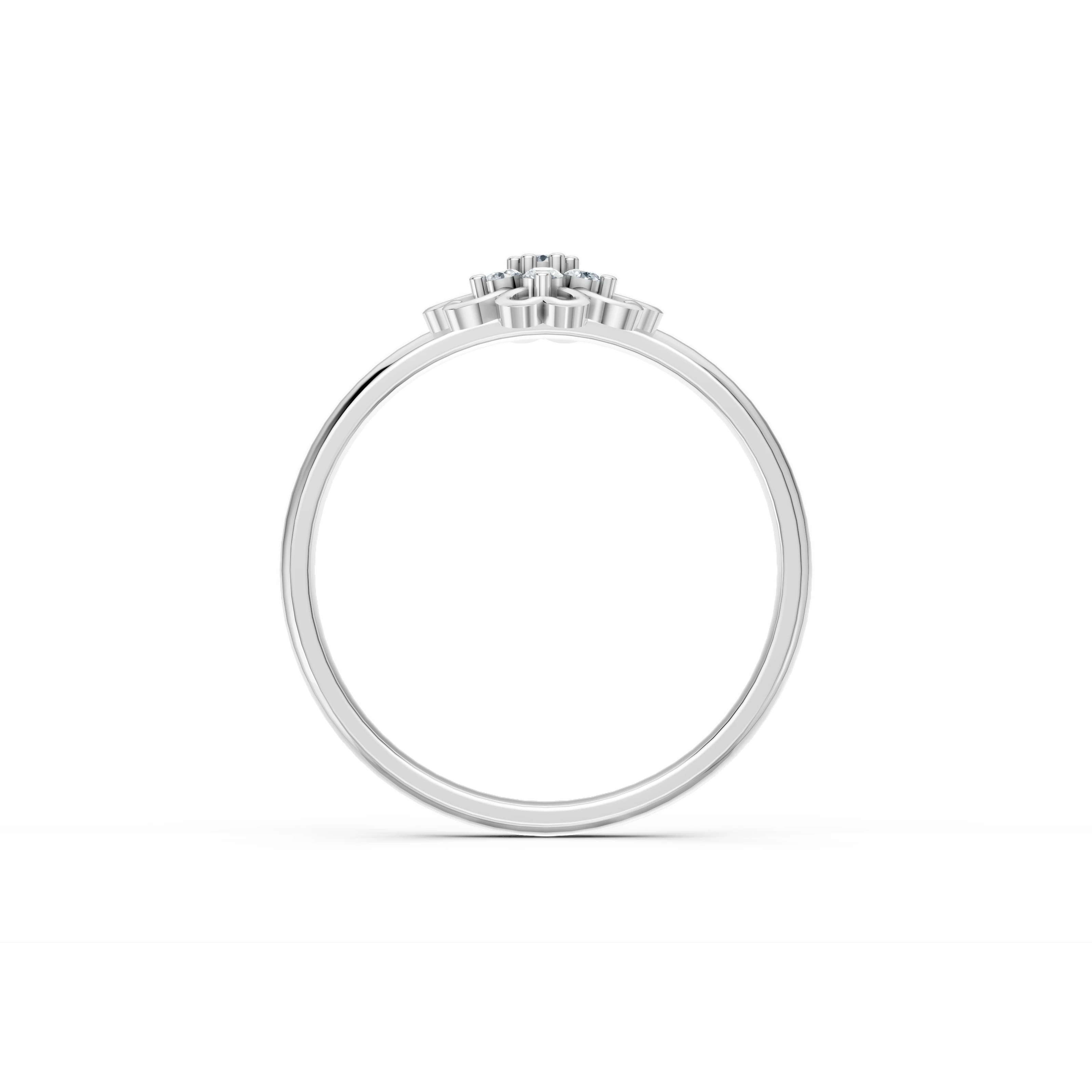 0.08 Karat Pırlanta Kalp Çiçeği Tasarım Yüzük