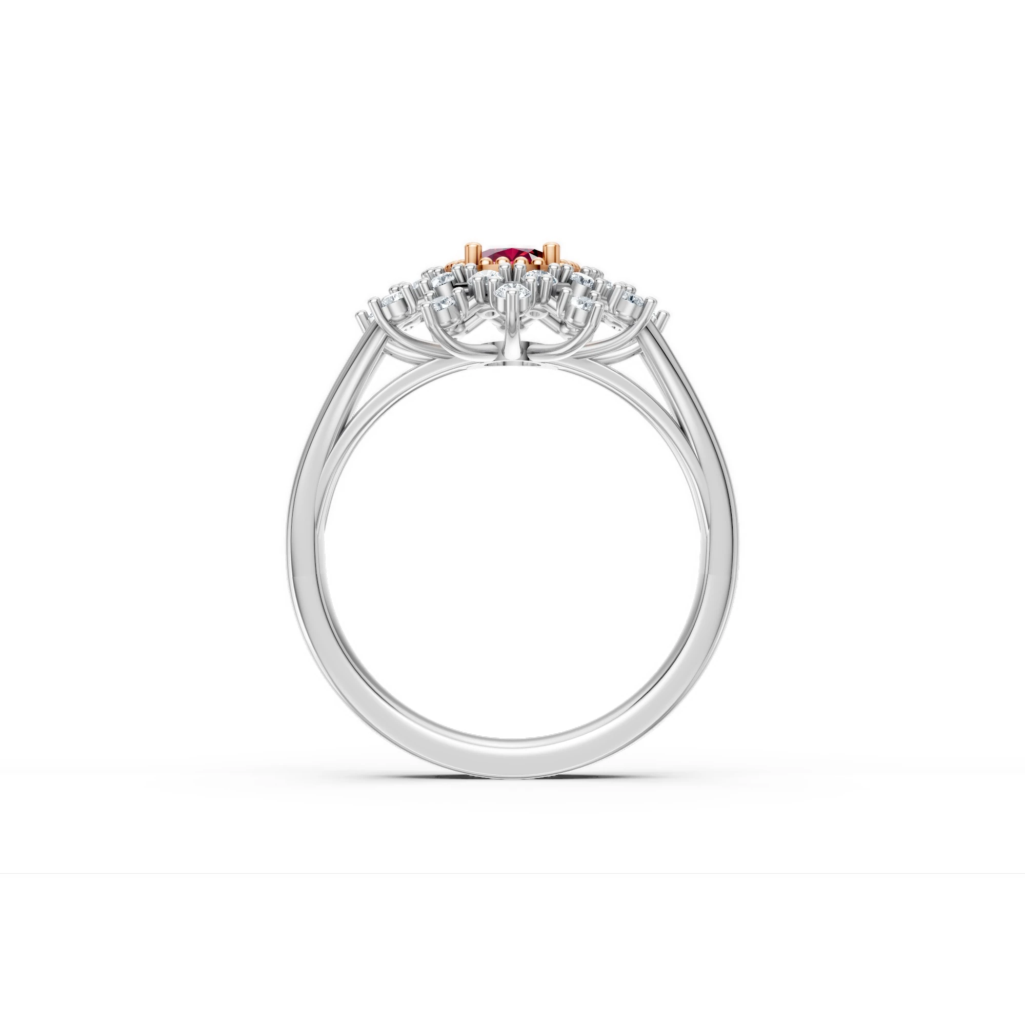 1.36 Karat Pırlanta Yakut Senfoni Tasarım Yüzük