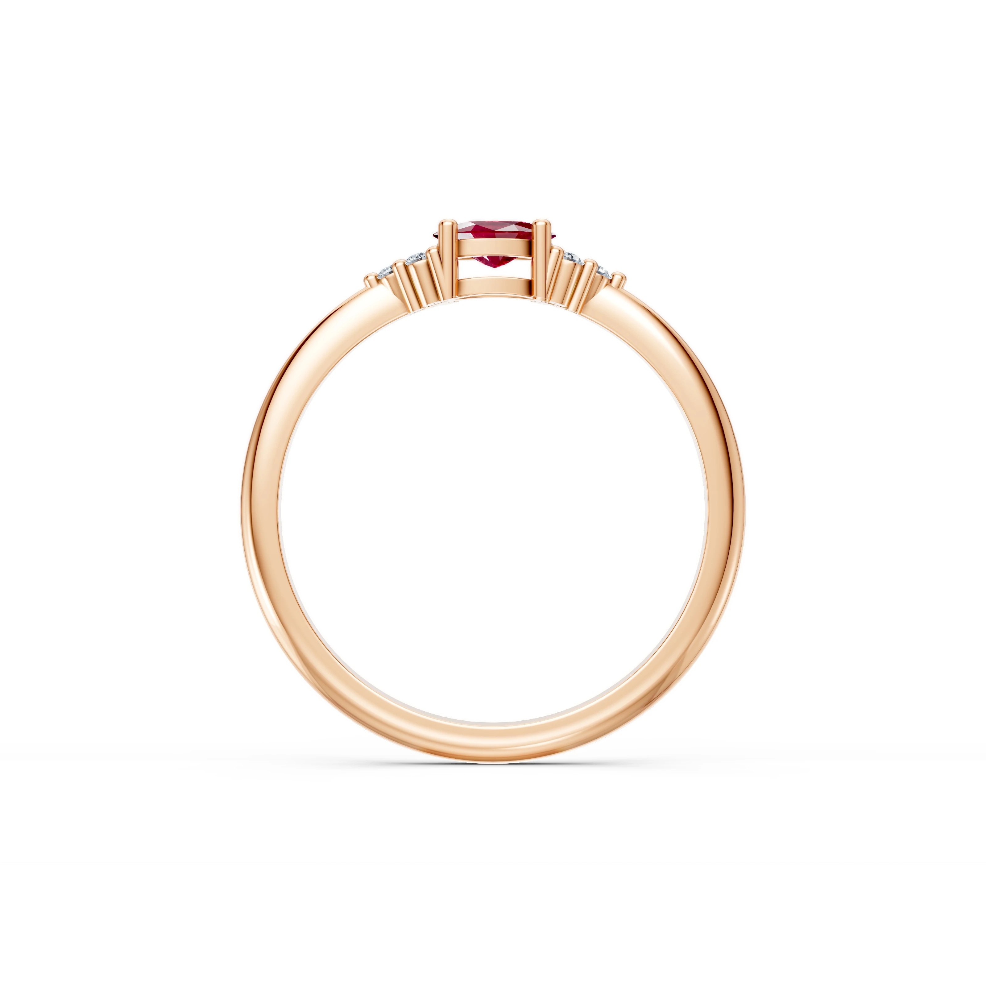 0.26 Karat Pırlanta Yakut Amour Yüzük