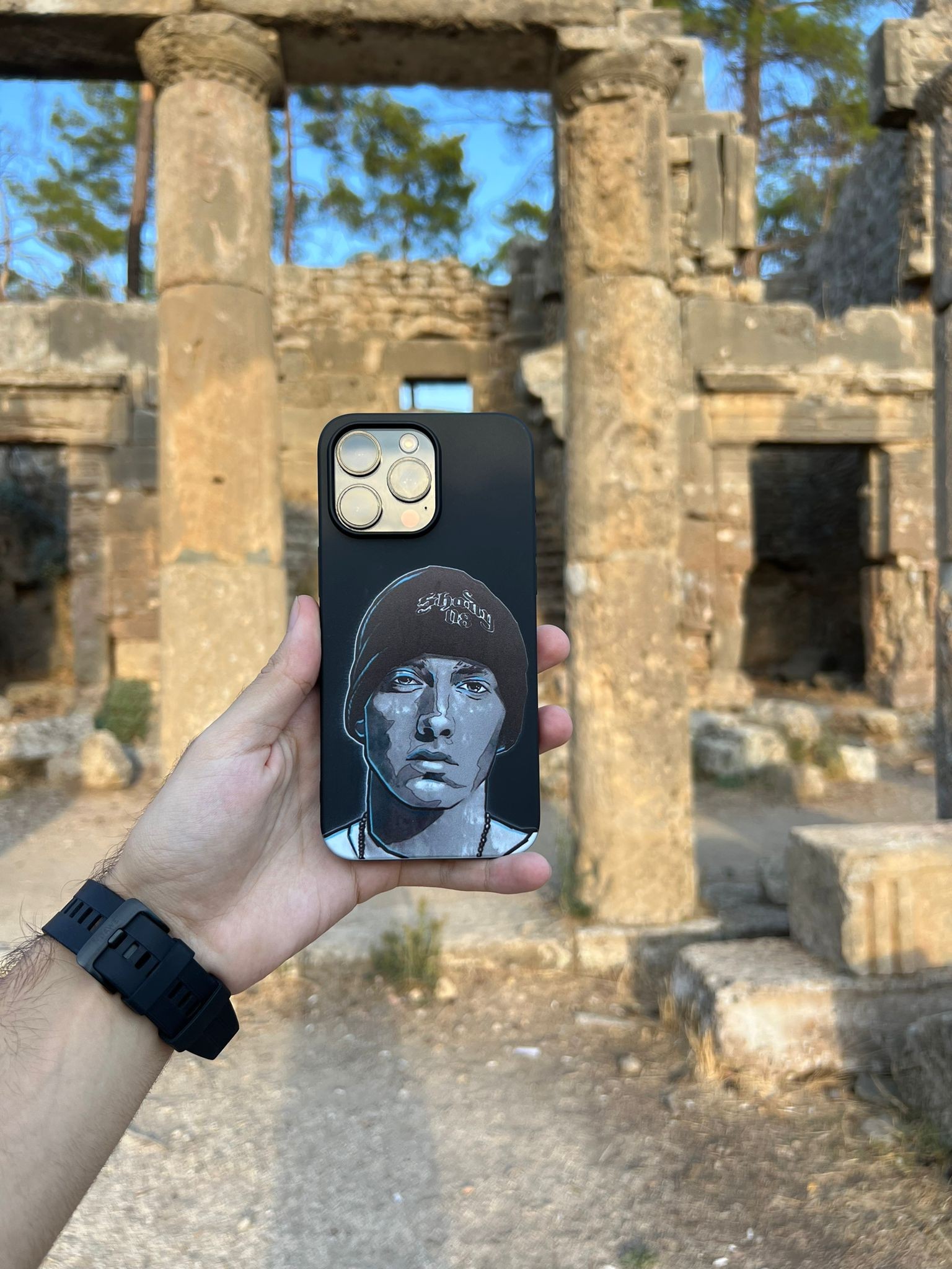 Eminem Tasarımlı Siyah Telefon Kılıfı