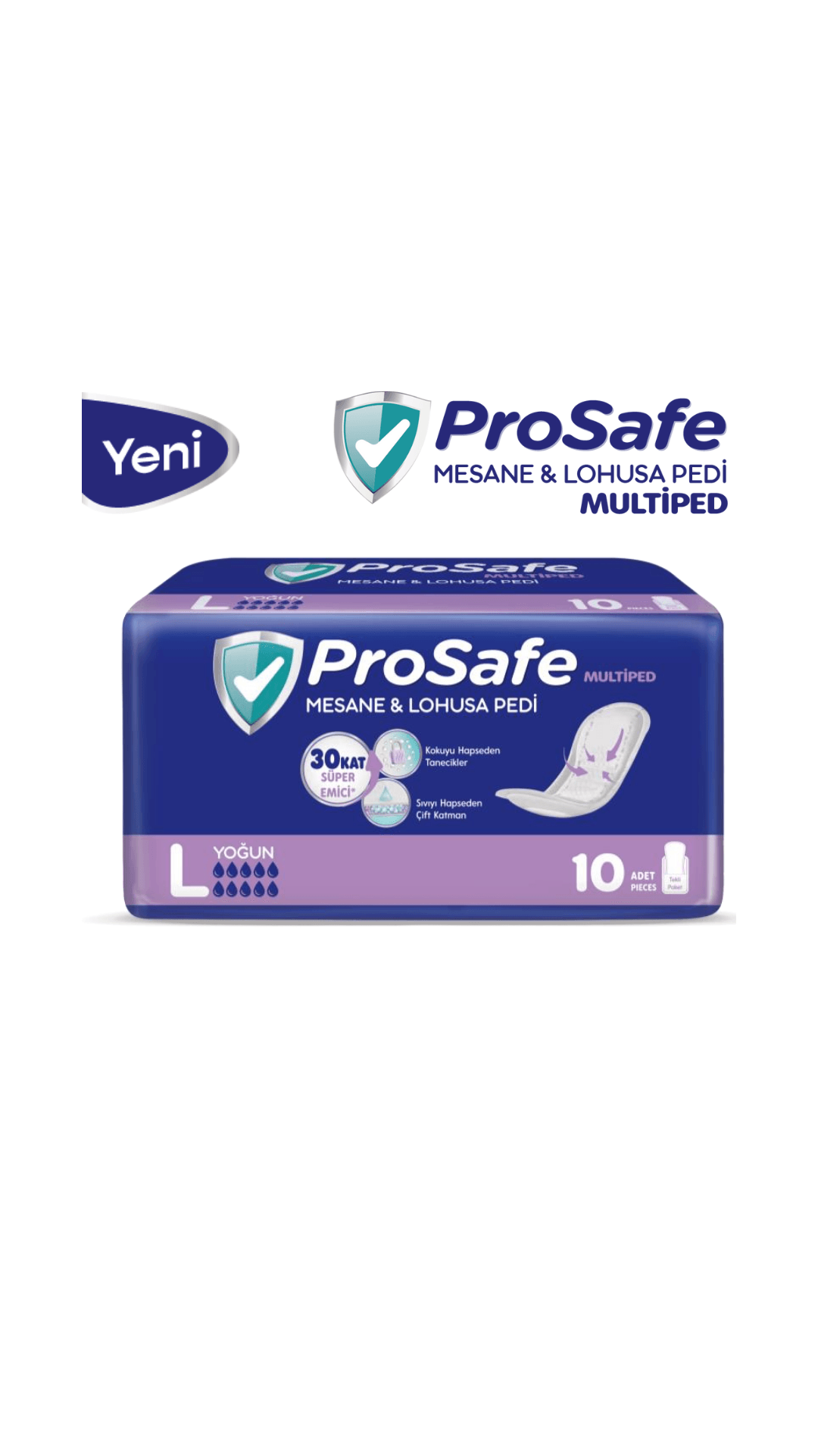 Yoğun Emici Prosafe Mesane Pedi L 10'lu