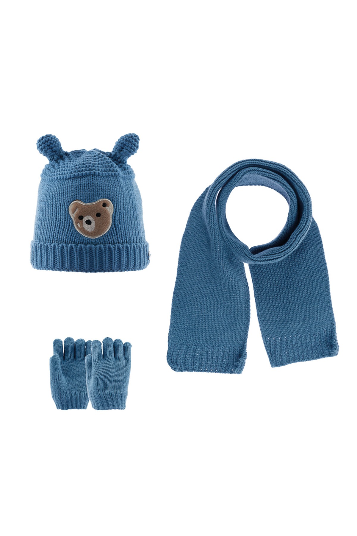 Kitti Bebe 3'lü Şapka Takım Erkek Figürlü Mavi