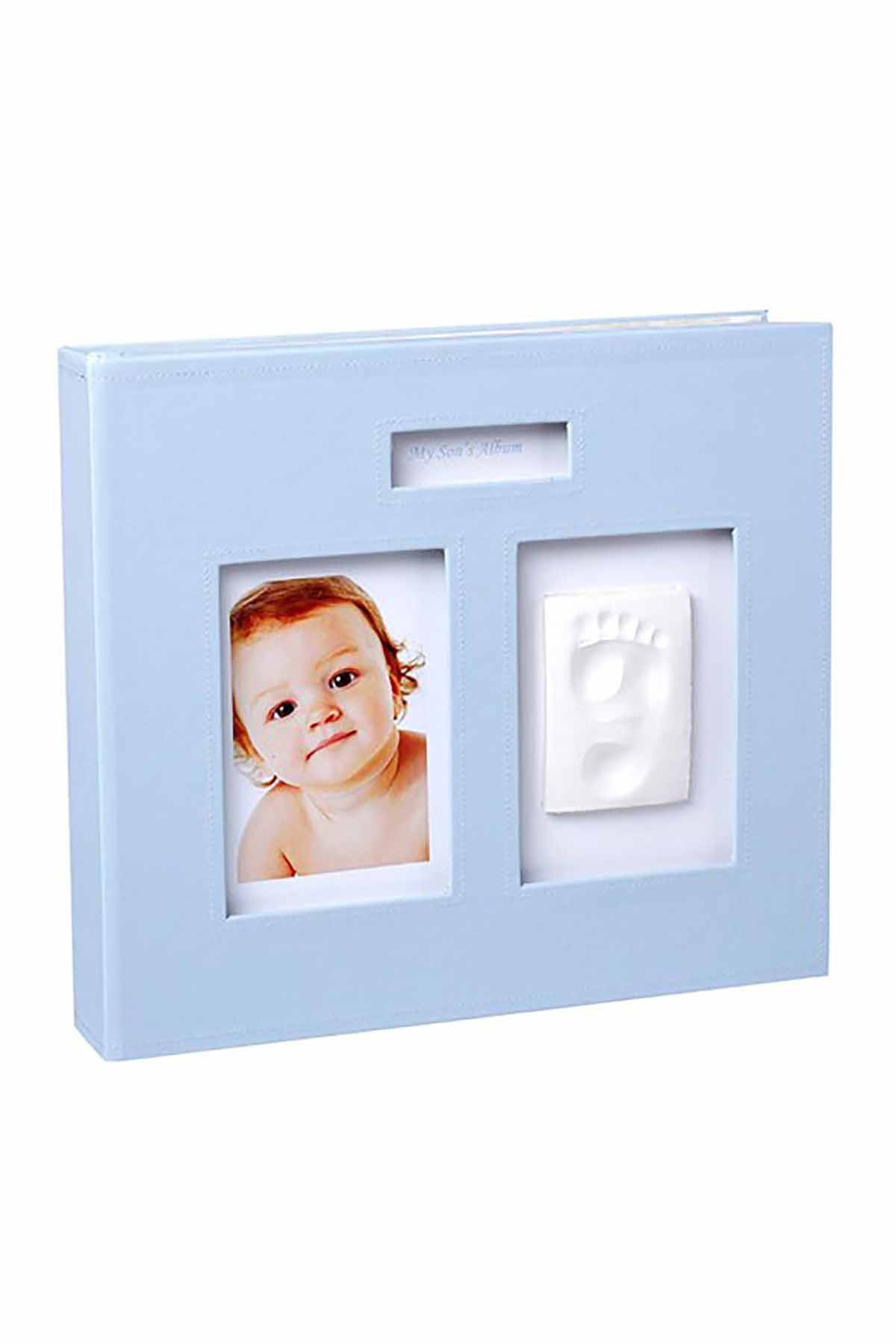 Baby Memory Prints Deri Hatıra Albümü Mavi