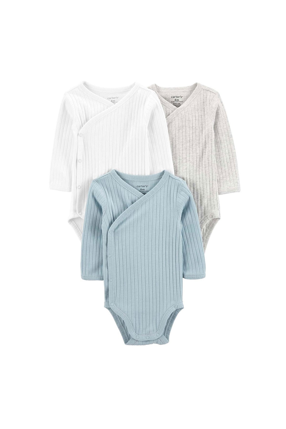 Carter's Layette Bebek 3'lü Uzun Kollu Body Set Çok Renkli