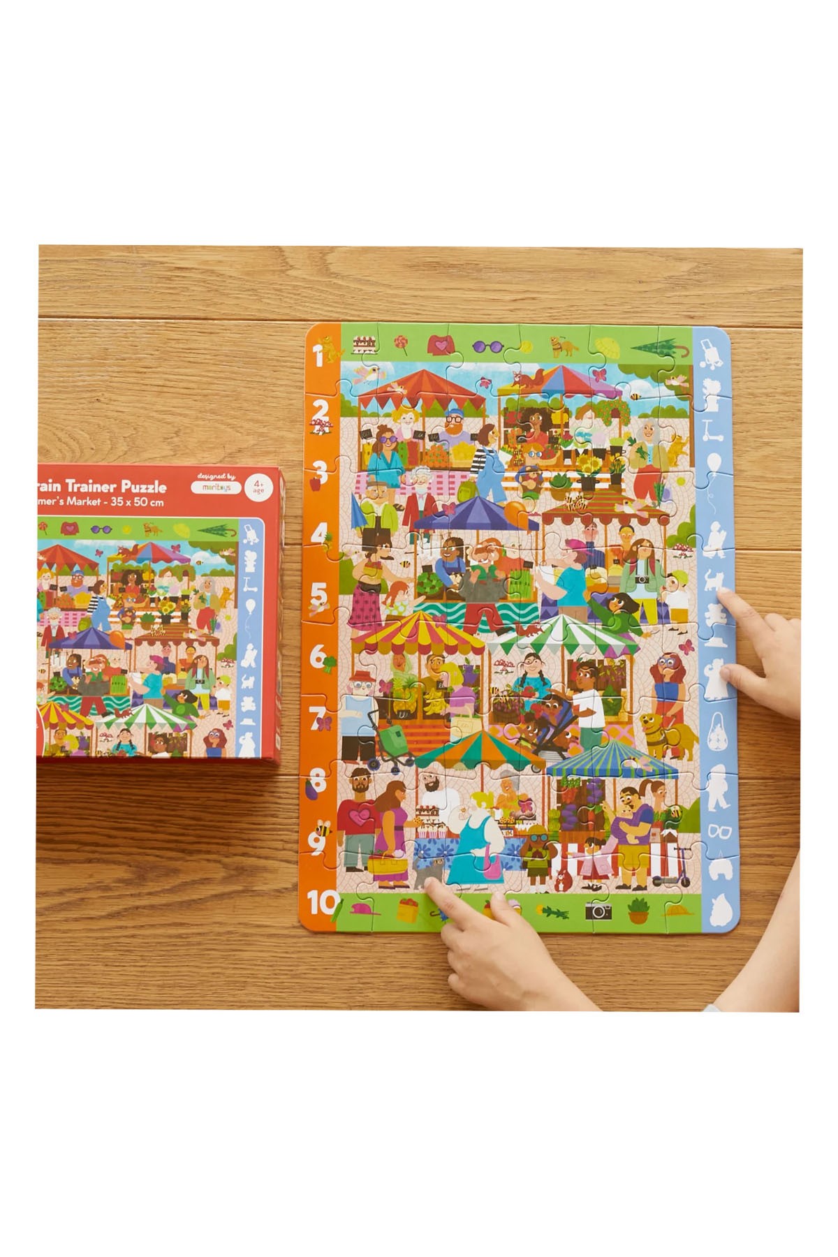 Moritoys Brain Trainer Puzzle: Farmer’s Market 48 Parça Yapboz, Bulma, Sayma ve Eşleştirme Oyunu