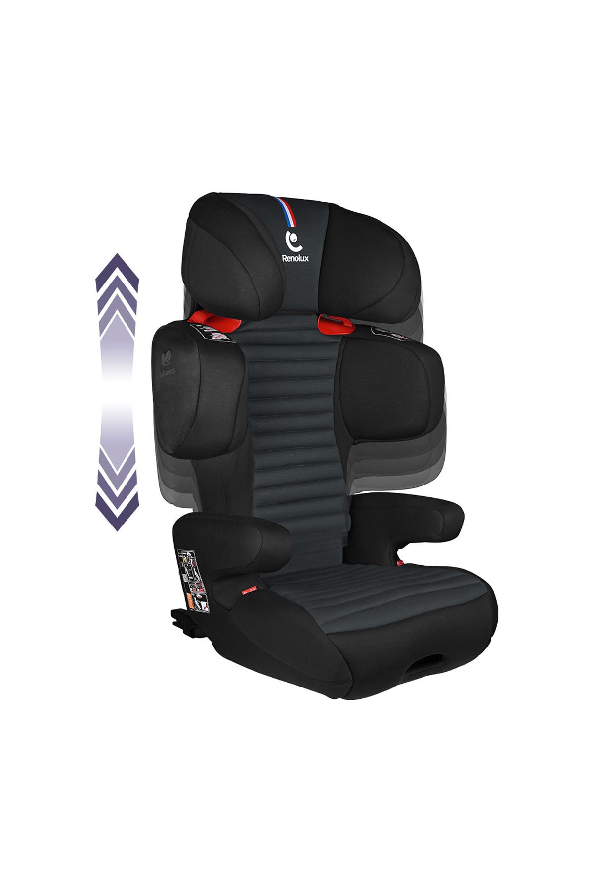 Renolux Renofix Softness Isofix 100 - 150 Cm (15-36 Kg) Oto Koltuğu Siyah