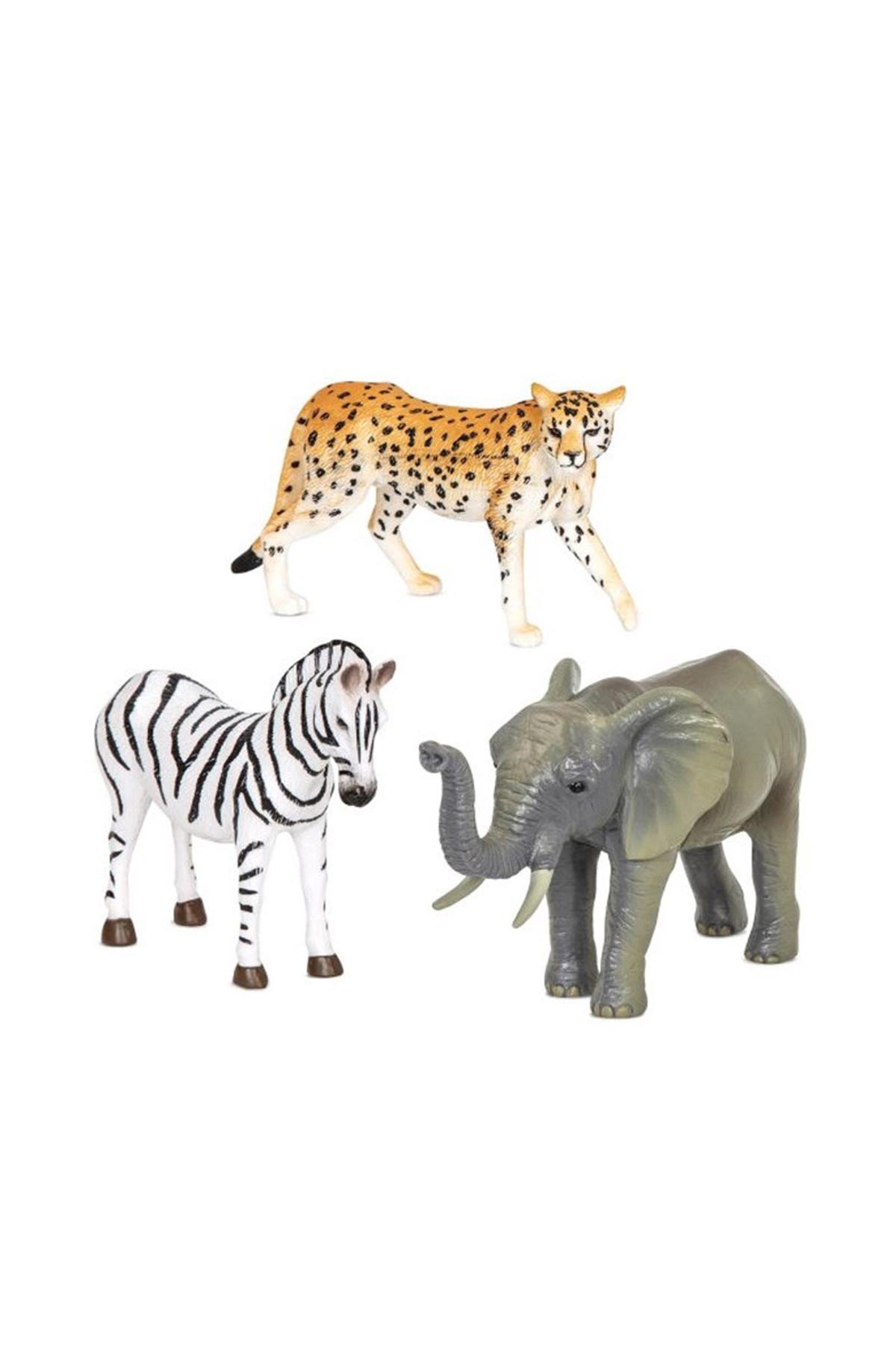Terra Orman Hayvanları 3'lü Set Zebra, Fil ve Çita