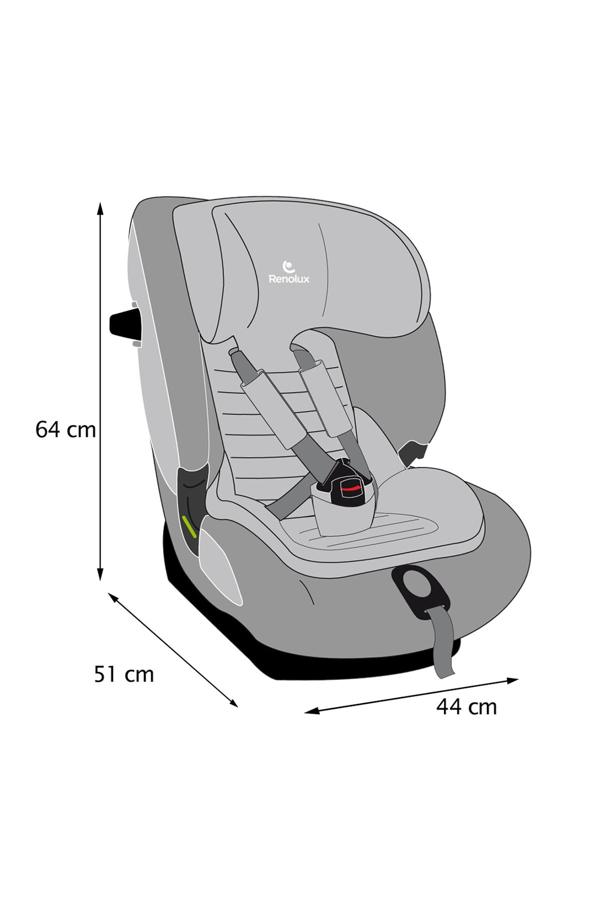 Renolux Olymp I-Size Softness Isofix 76-150 cm (9-36 Kg) Oto Koltuğu Kırmızı