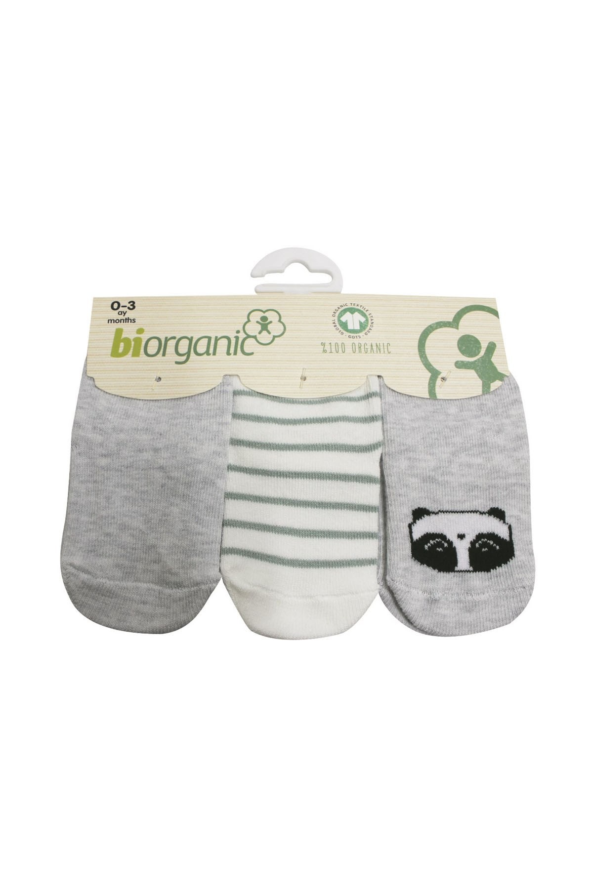 Biorganic Clever Boy 3lü Çorap Gri