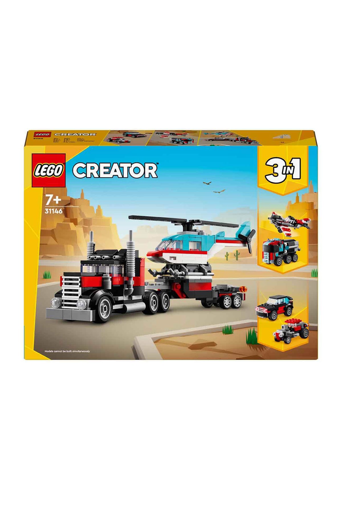 Lego Creator Helikopterli Açık Kasa Kamyon 31146