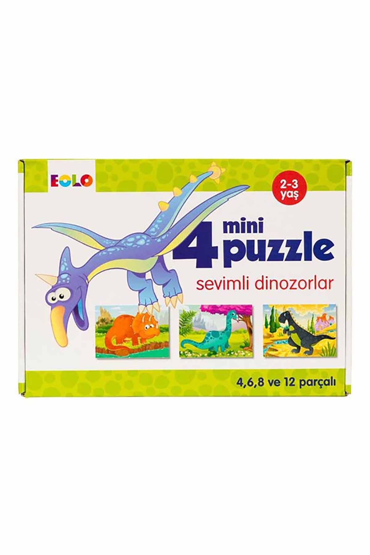 Eolo 4 Mini Puzzle Sevimli Dinozorlar