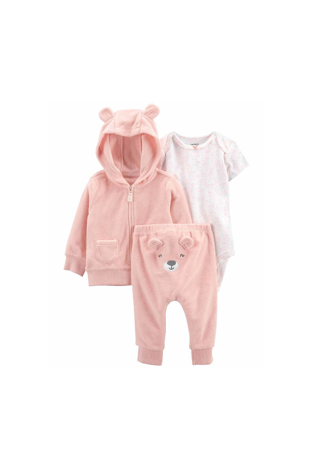 Carter's Layette Kız Bebek Hırkalı Set 3'lü Paket Pembe