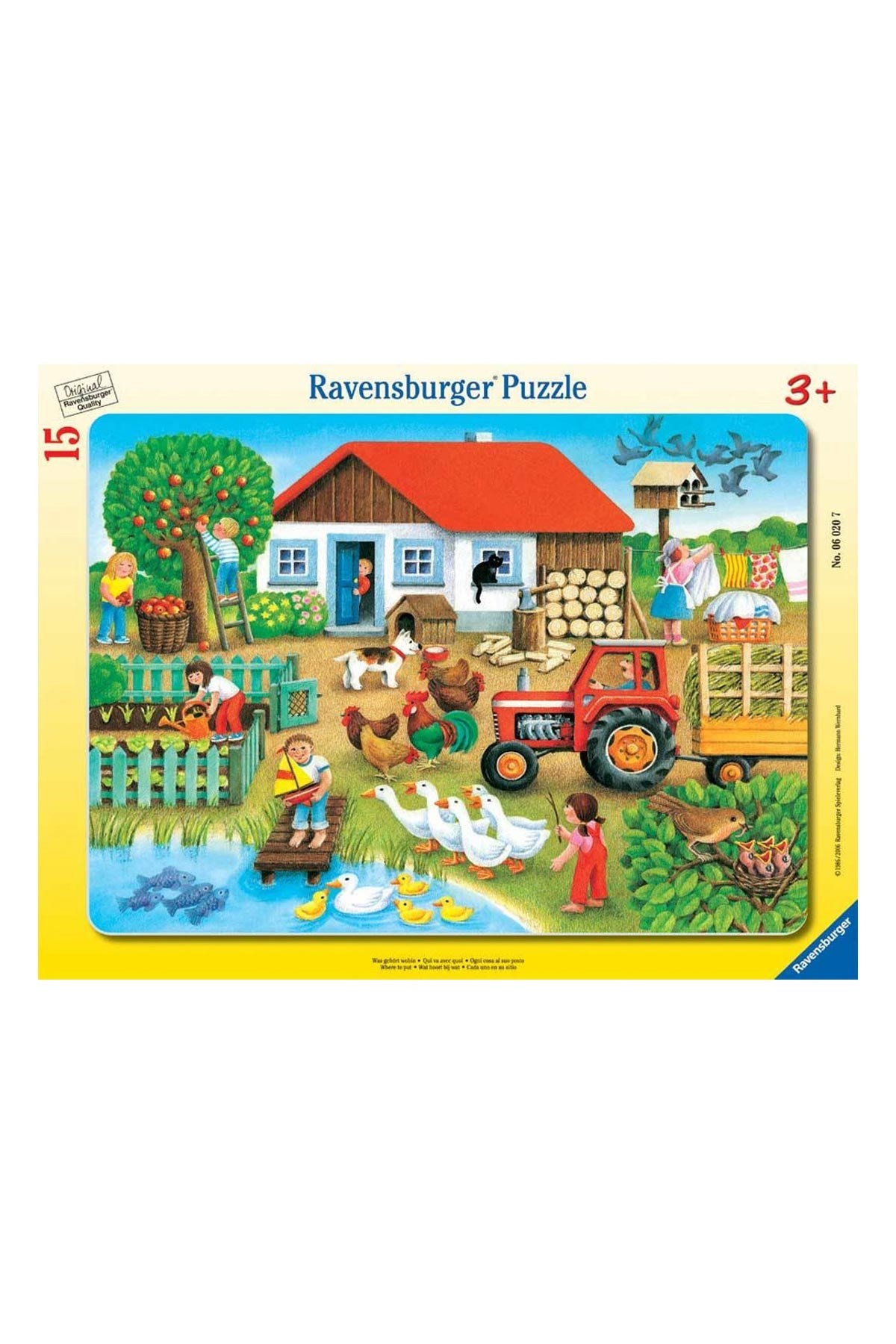 Ravensburger 15 Parçalı Büyük Çerçeveli Puzzle Was Gehort Wohin-060207