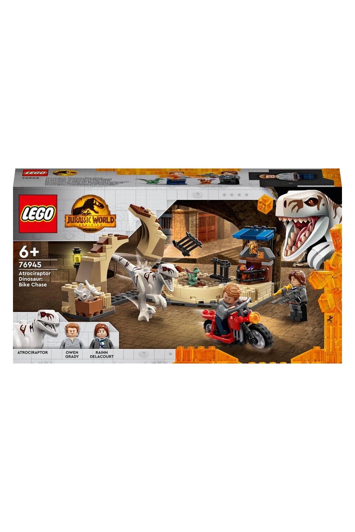 Lego Jurassic World Atrociraptor Dinozor: Motosiklet Takibi 76945