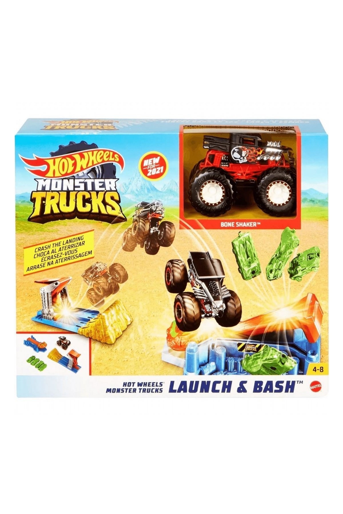 Hot Wheels Monster Trucks Fırlat ve Çarpış Oyun Seti GVK08