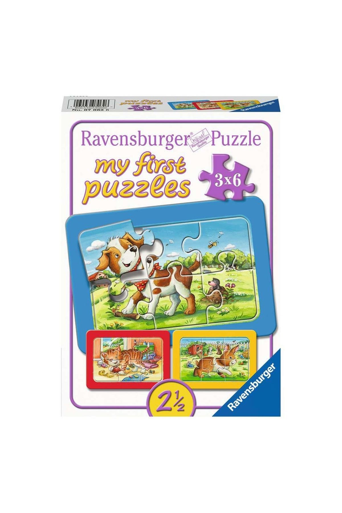 Ravensburger 3x6 Parçalı Çerçeveli Puzzle Animal Friends