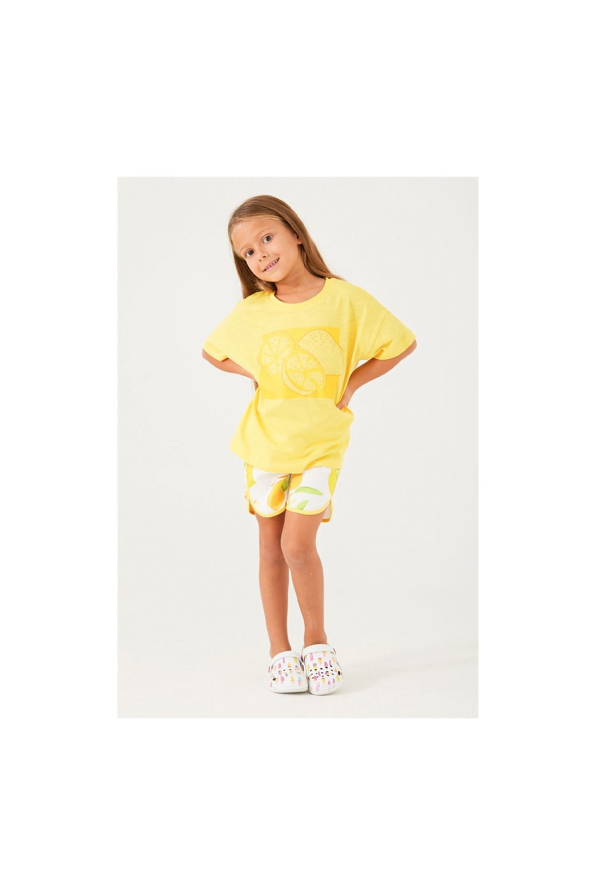Roly Poly Kız Çocuk Süprem Şortlu Takım Sarı