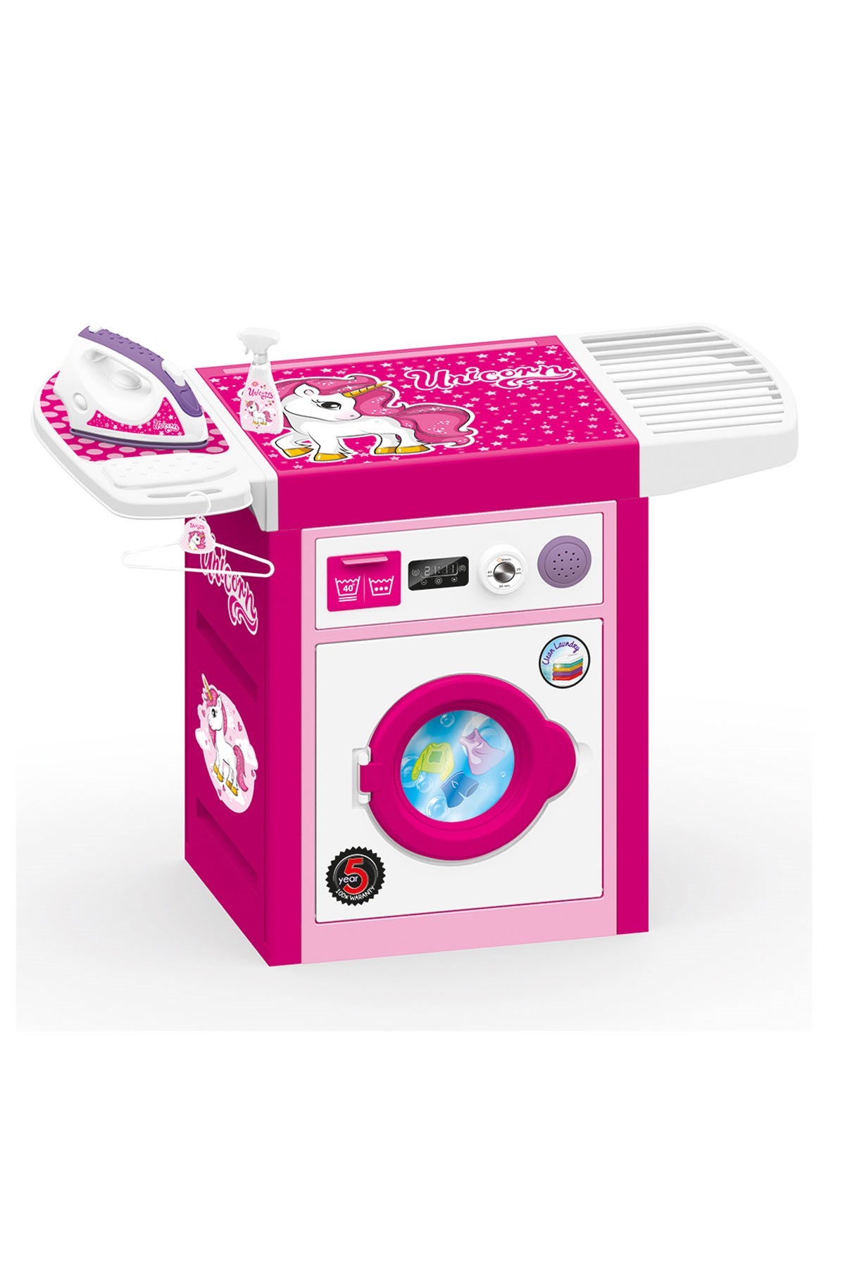 Dolu Unicorn Çamaşır Makinesi Pembe