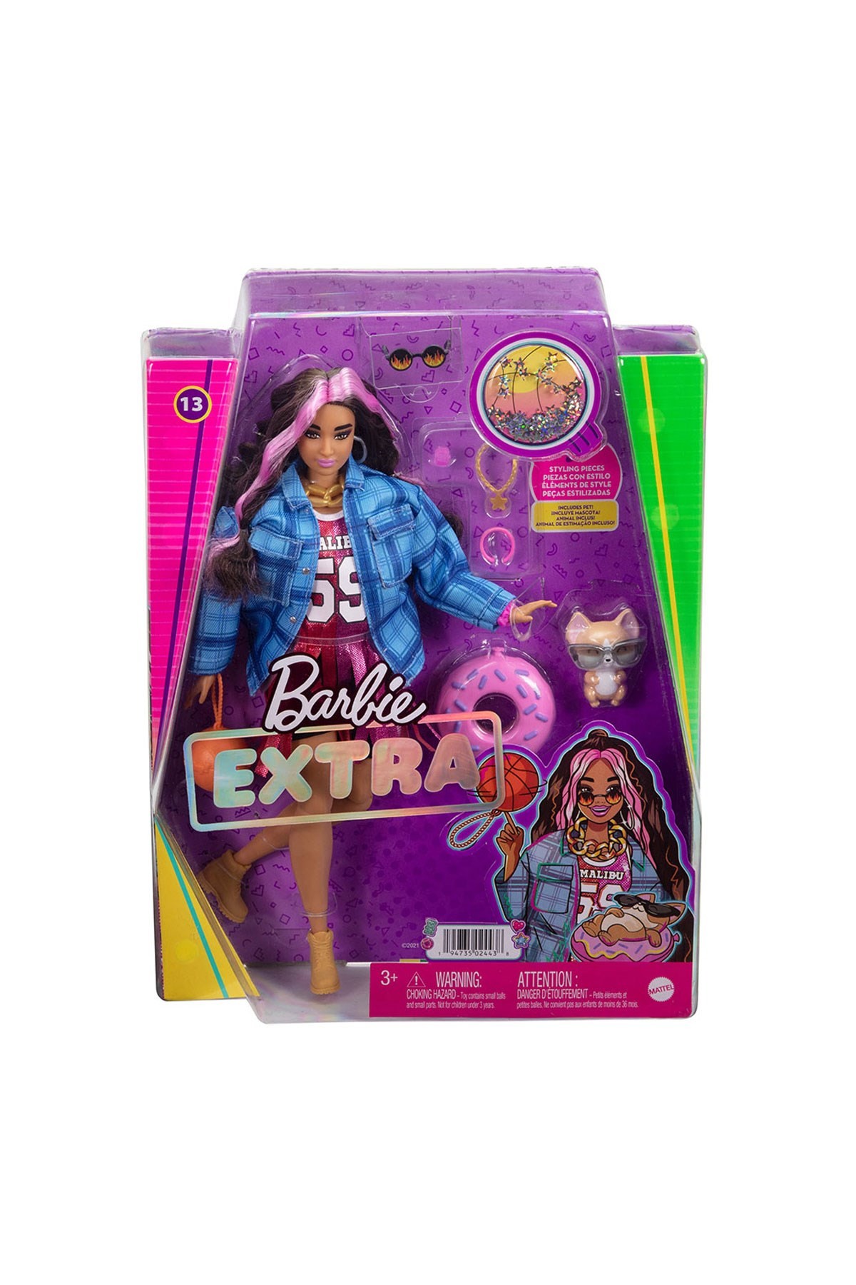 Barbie Extra Ekose Ceketli Bebek