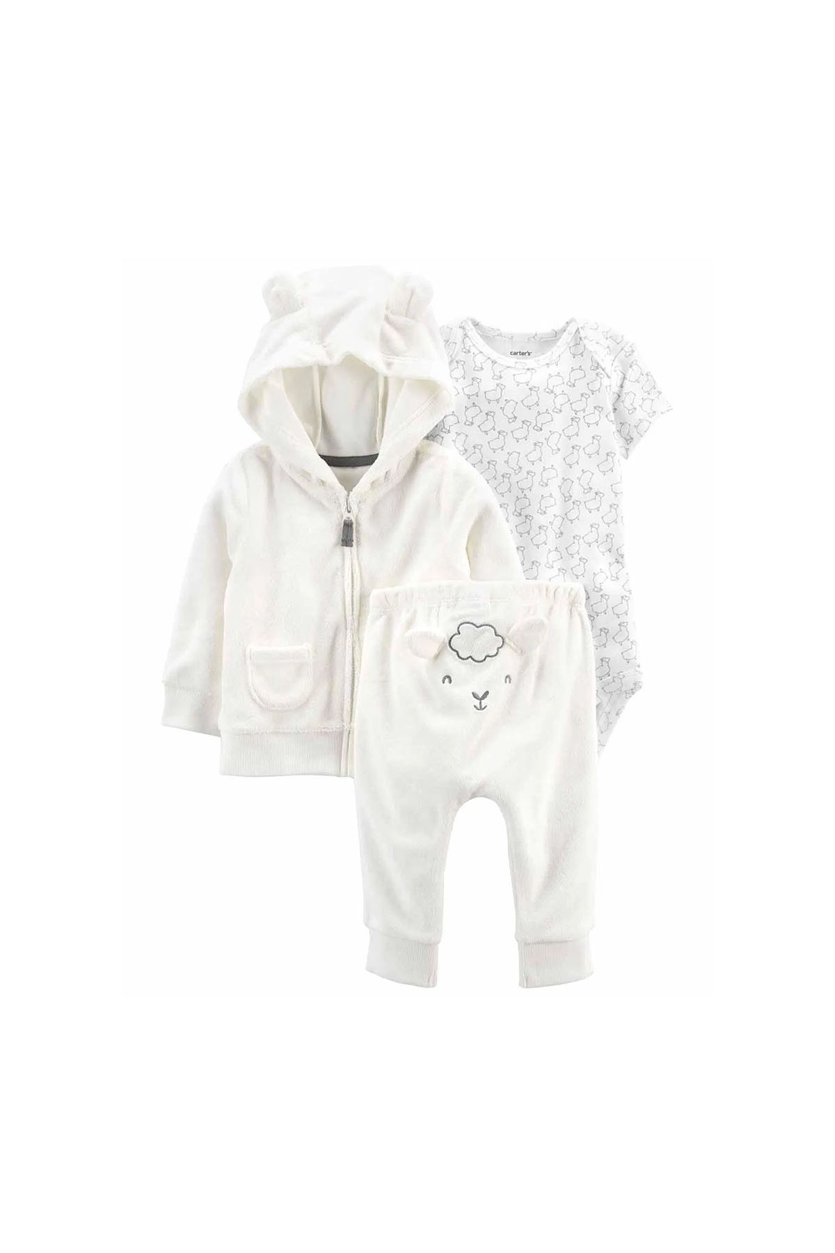 Carter's Layette Bebek 3'lü Hırkalı Set Beyaz